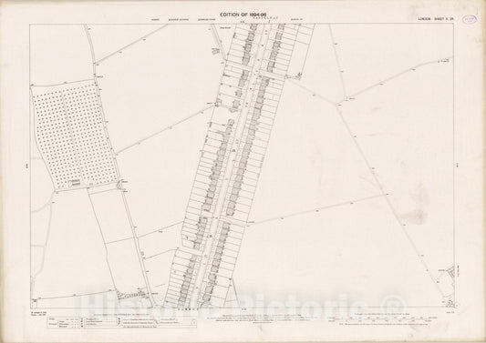 Historic Map : London (England), City Atlas Map, London Sheet X.25 1895 - Vintage Wall Art