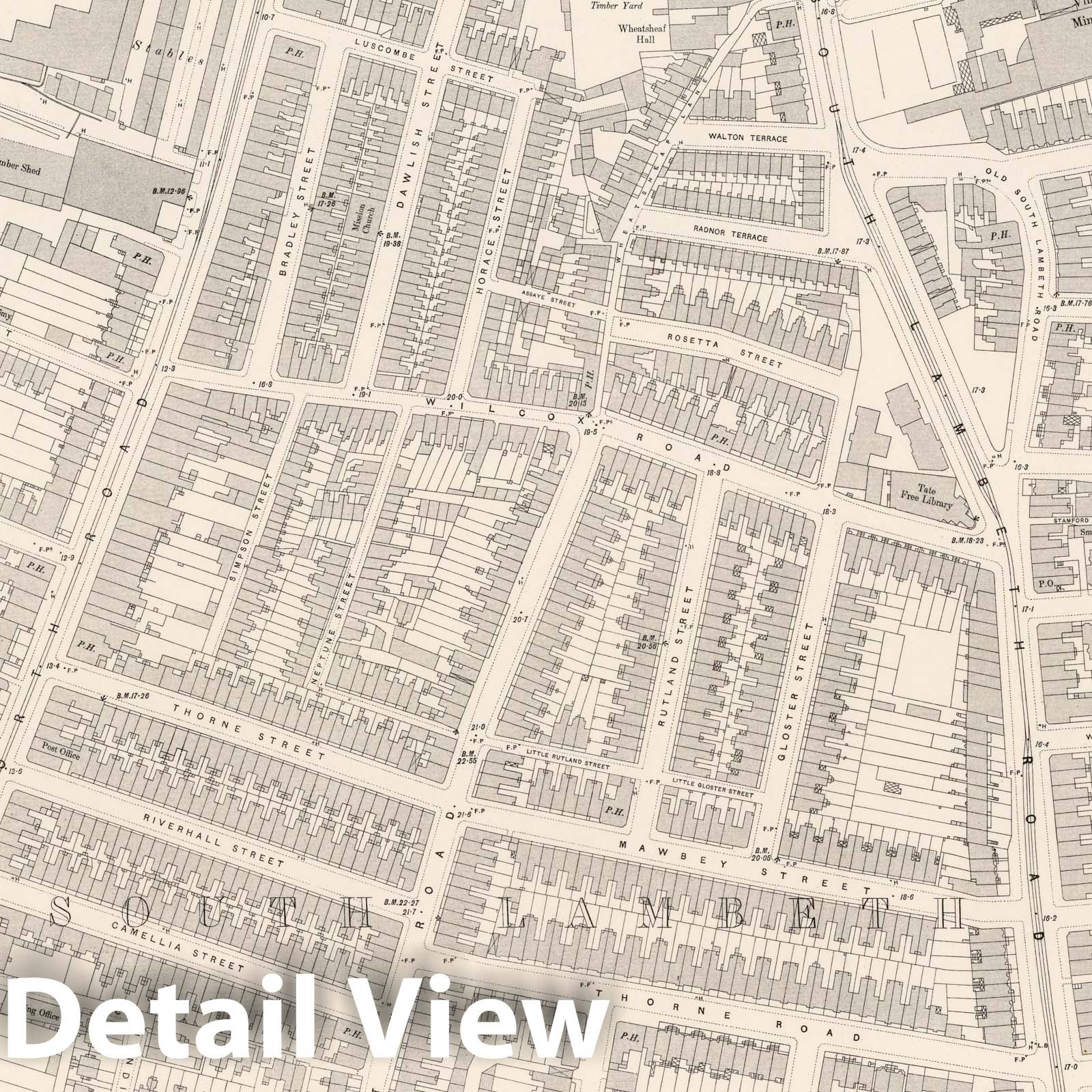 London, Sheet XI.23 - Survey Map, 1895 - Ordnance Survey Historical Print