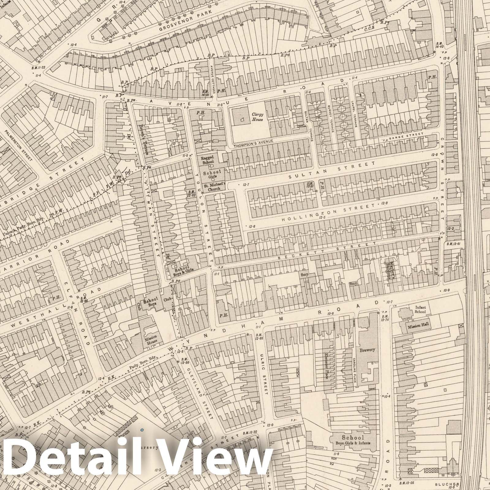 London, England - Sheet XI.25, 1895 - Ordnance Survey Historical Map Print