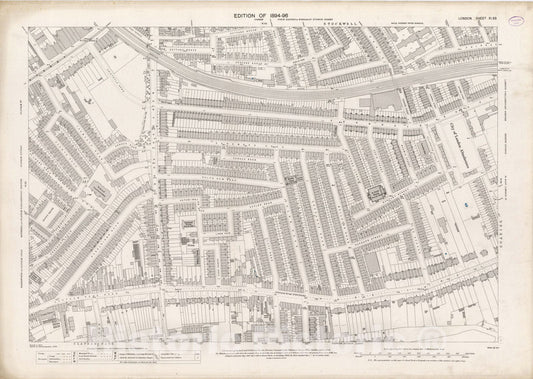 Historic Map : London (England), City Atlas Map, London Sheet XI.53 1895 - Vintage Wall Art
