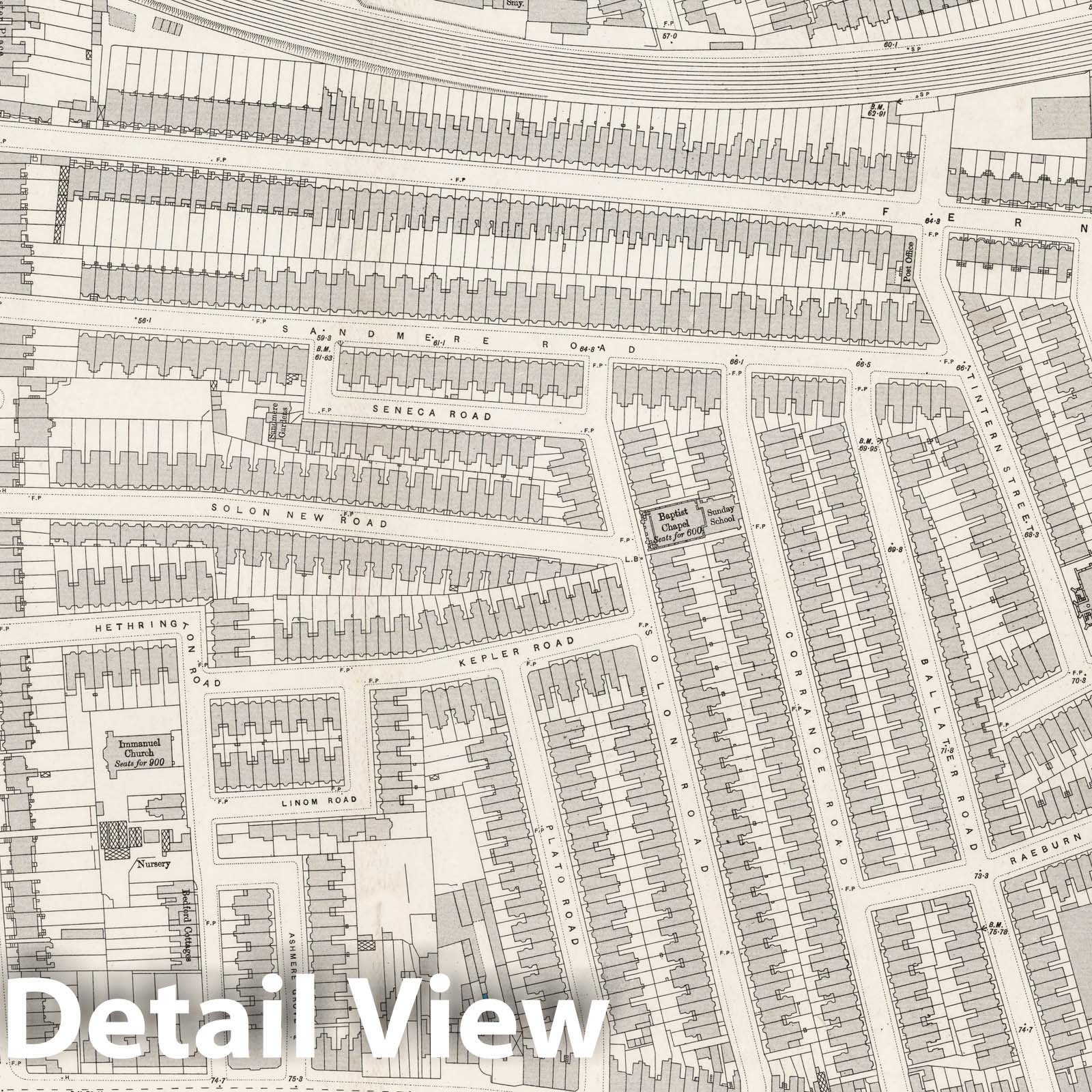 London, England - Sheet XI.53, 1895 - Ordnance Survey Historical Map Print