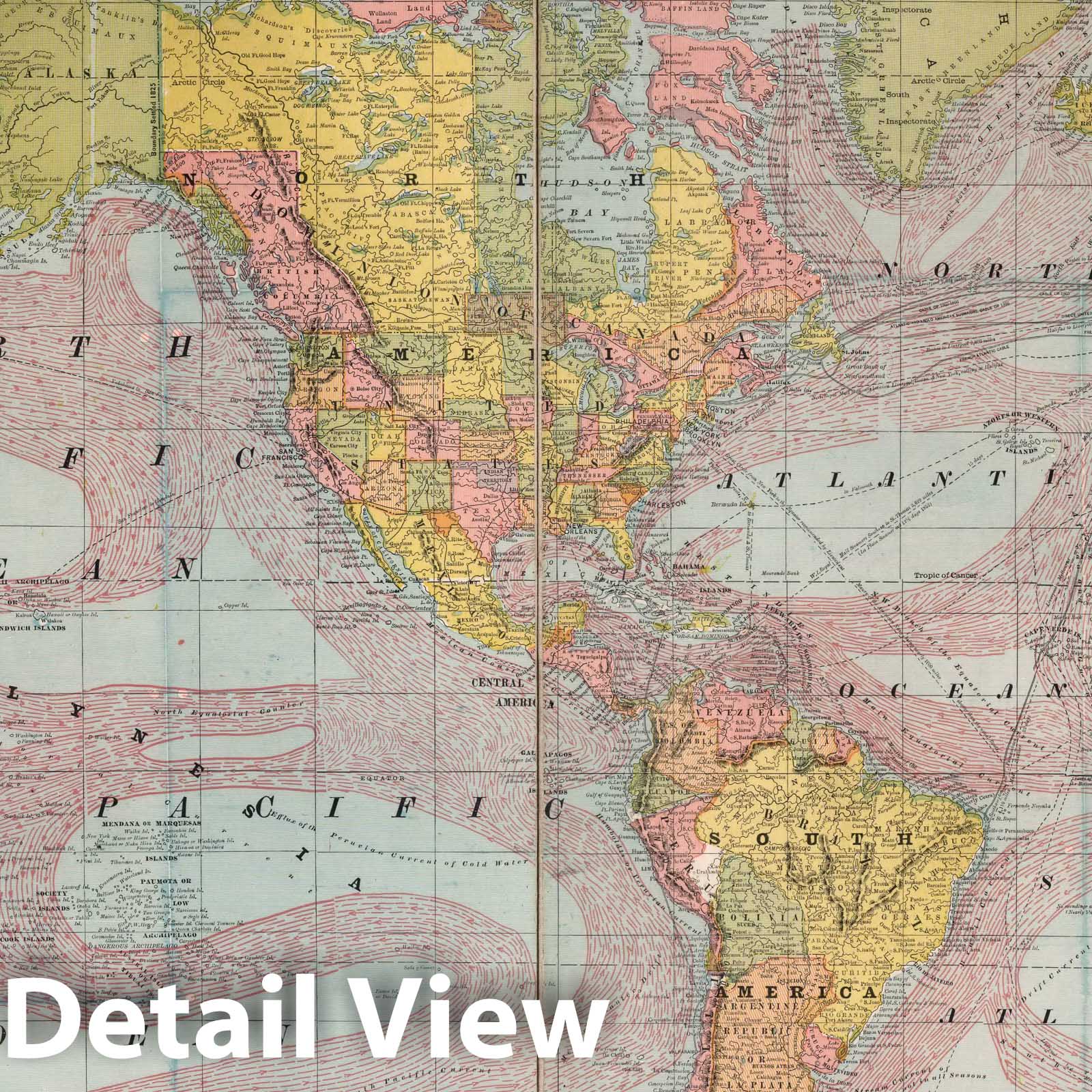 Historic Map : World. 1896 - Vintage Wall Art