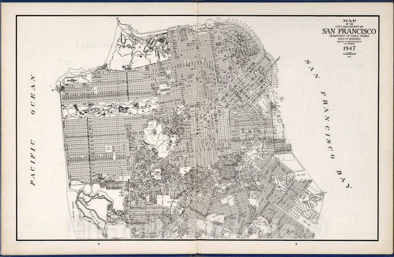 Historic Map : City Atlas Map, City and County of San Francisco 1948 - Vintage Wall Art