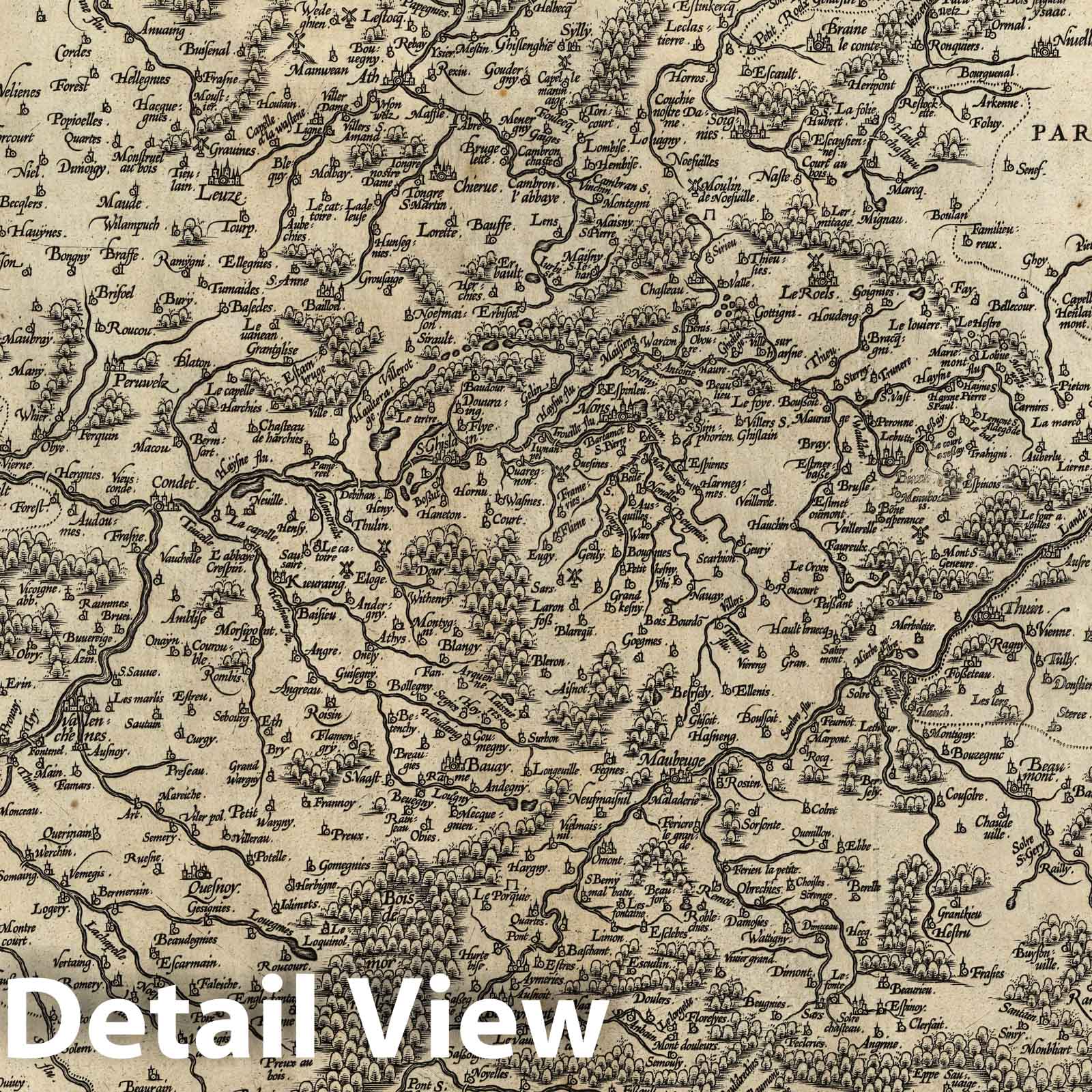 Hainaut (Nobilis Hannoniae Comitatus) 1608 - Ortelius Historical Map Print