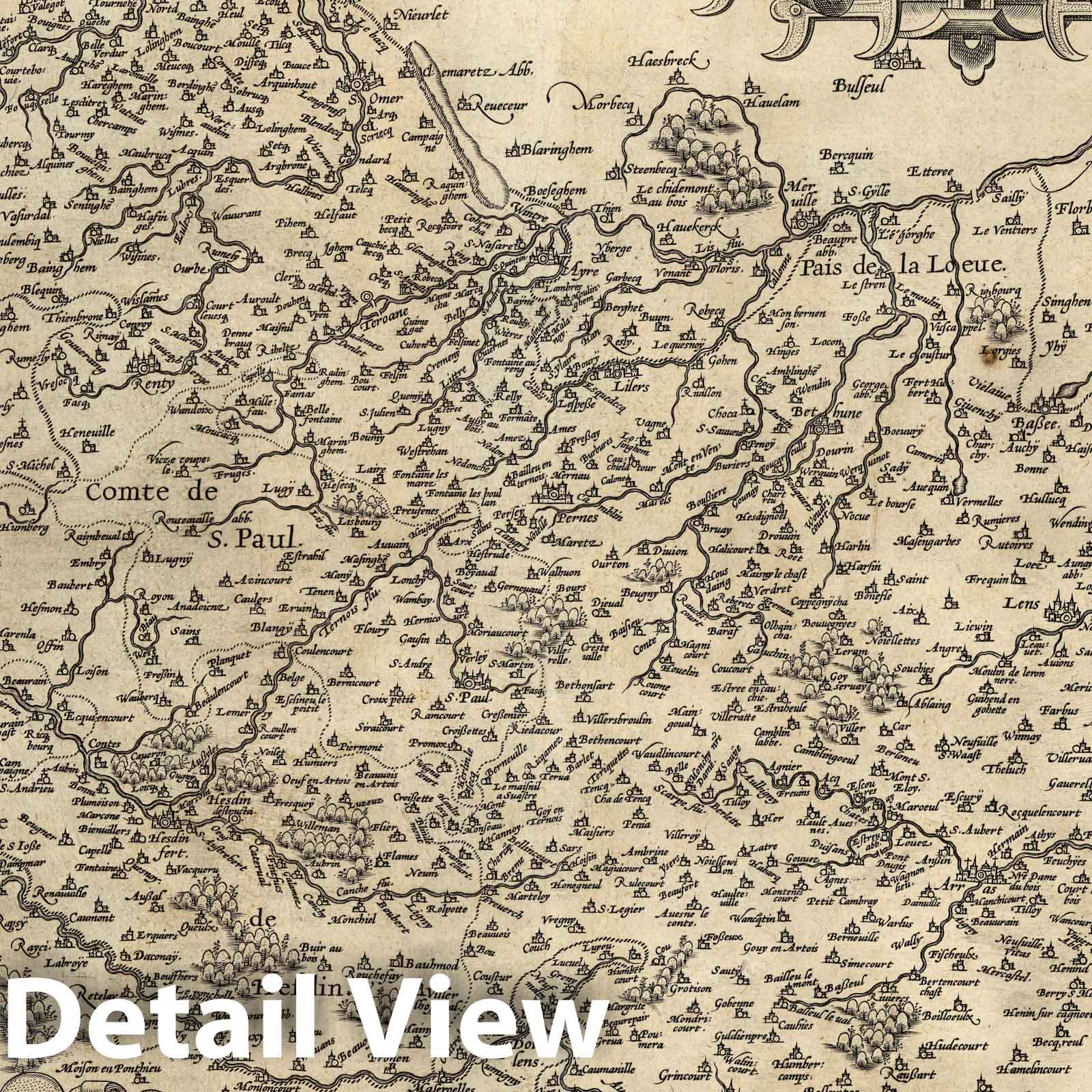 Artois, France - 1608 Historical Map Reproduction
