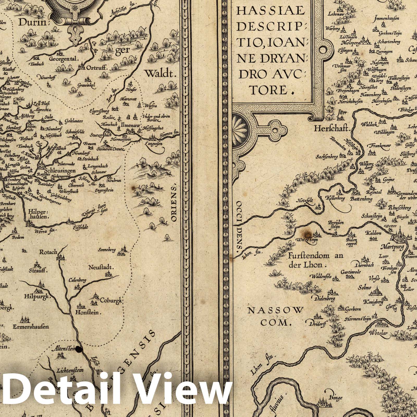 Henneberg and Hesse, Germany 1579 Historical Map Print