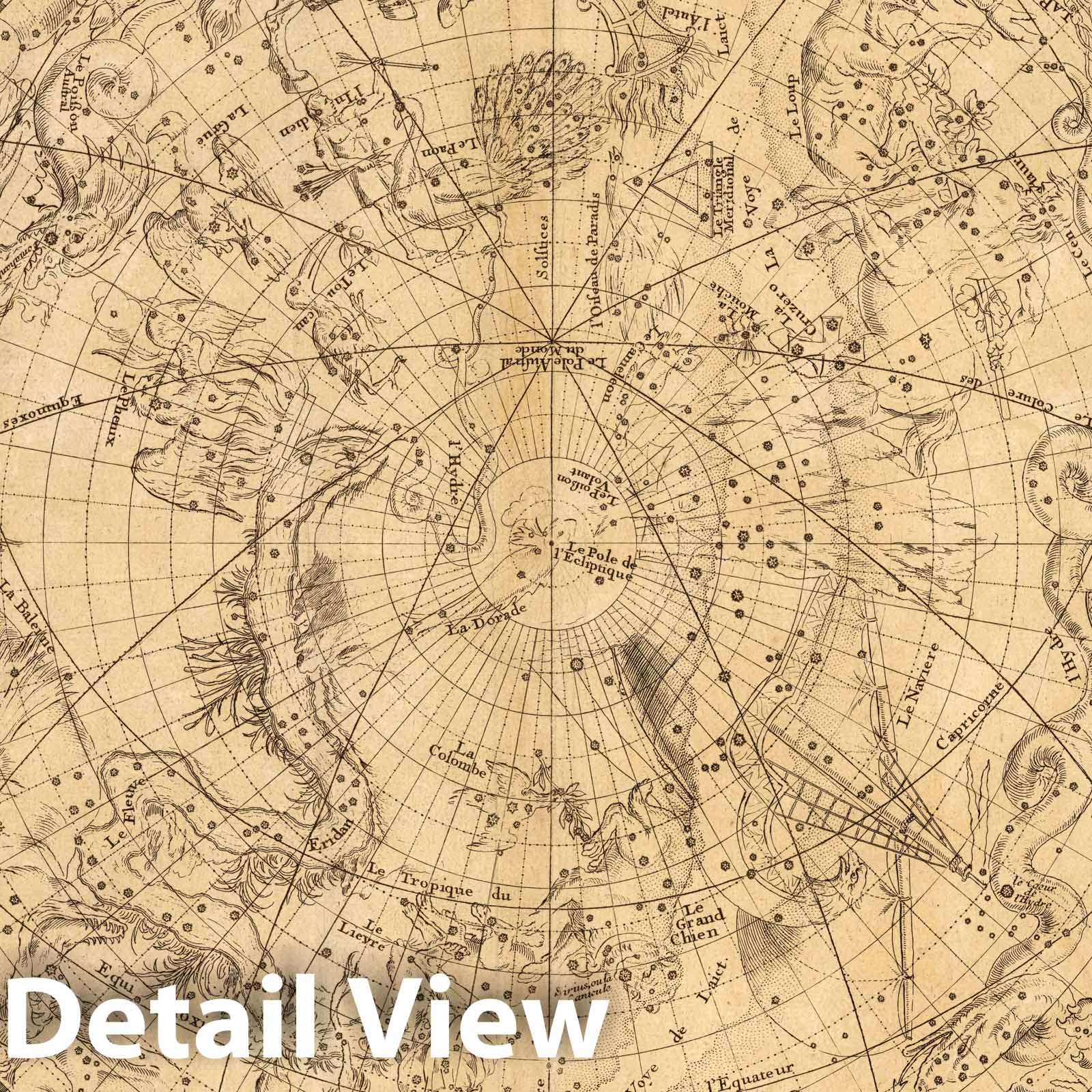Southern Celestial Hemisphere - Celestial Map, 1705