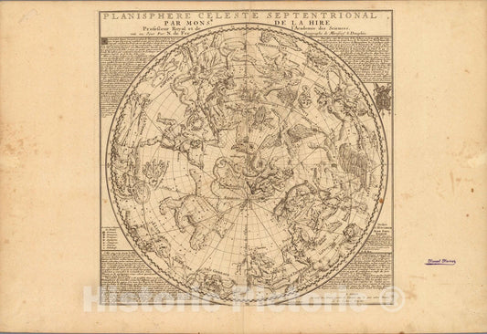 Northern Celestial Hemisphere - Celestial Map, 1709