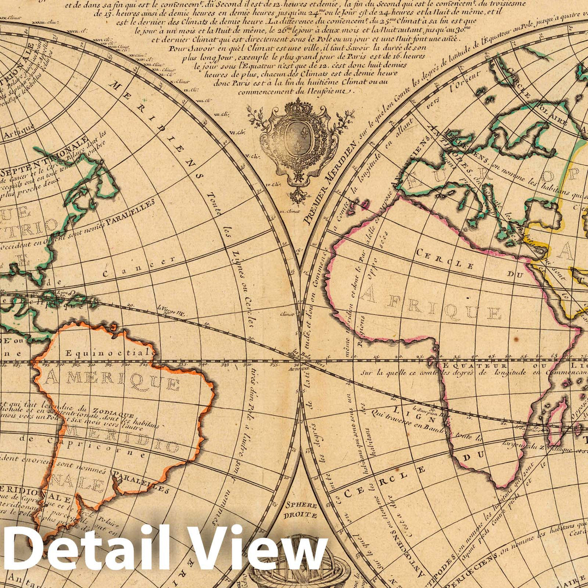 World - River Map, 1722 - De Fer Historical Map Print