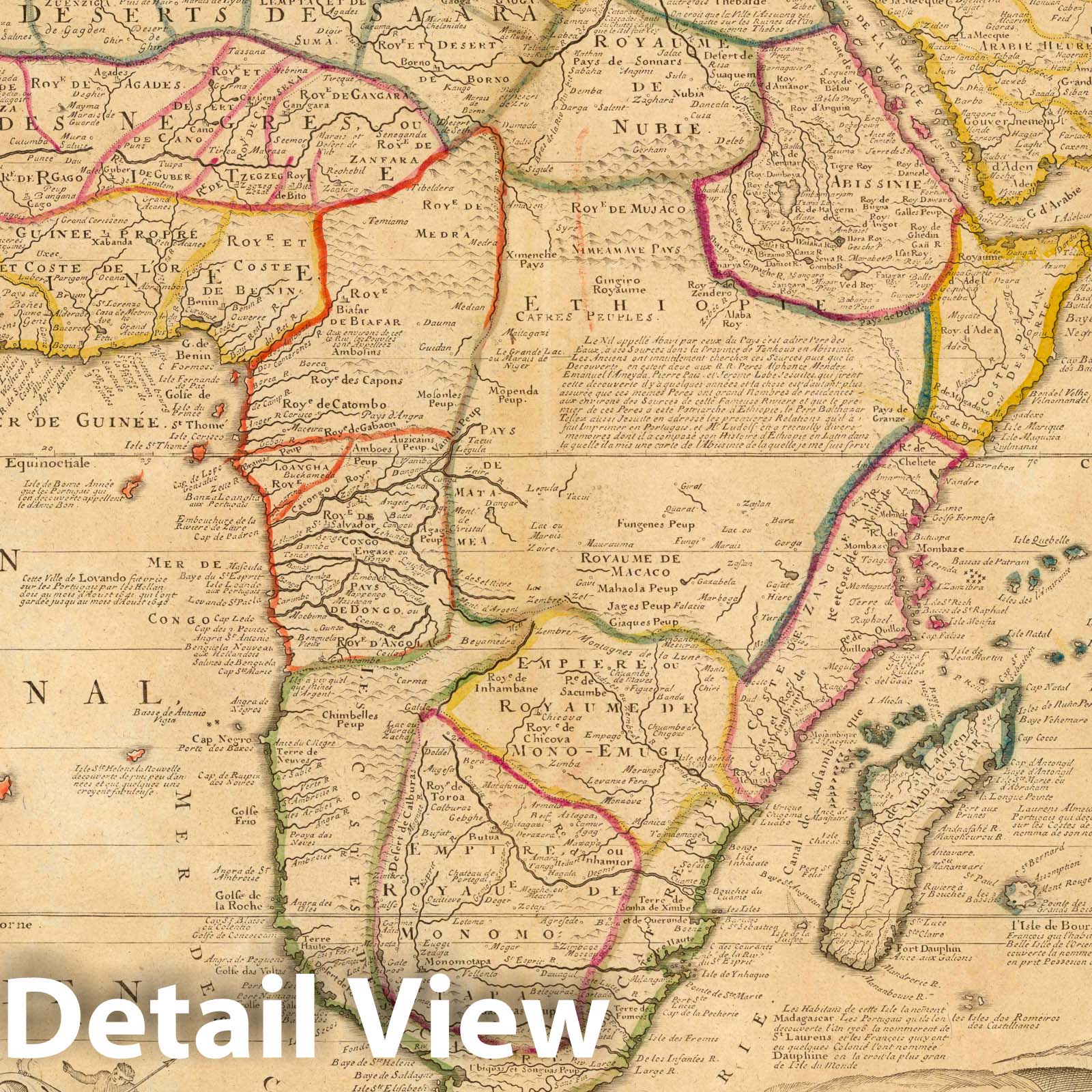 Africa - River Map, 1722 - Historical Map Print by Nicolas de Fer