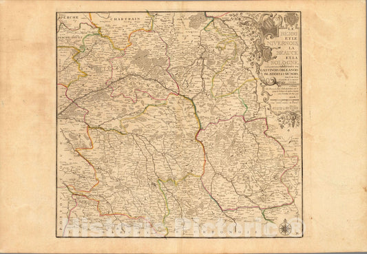 Historic Map : France,Le Berri et Le Nivernois, La Beauce et La Sologne 1713 , Vintage Wall Art