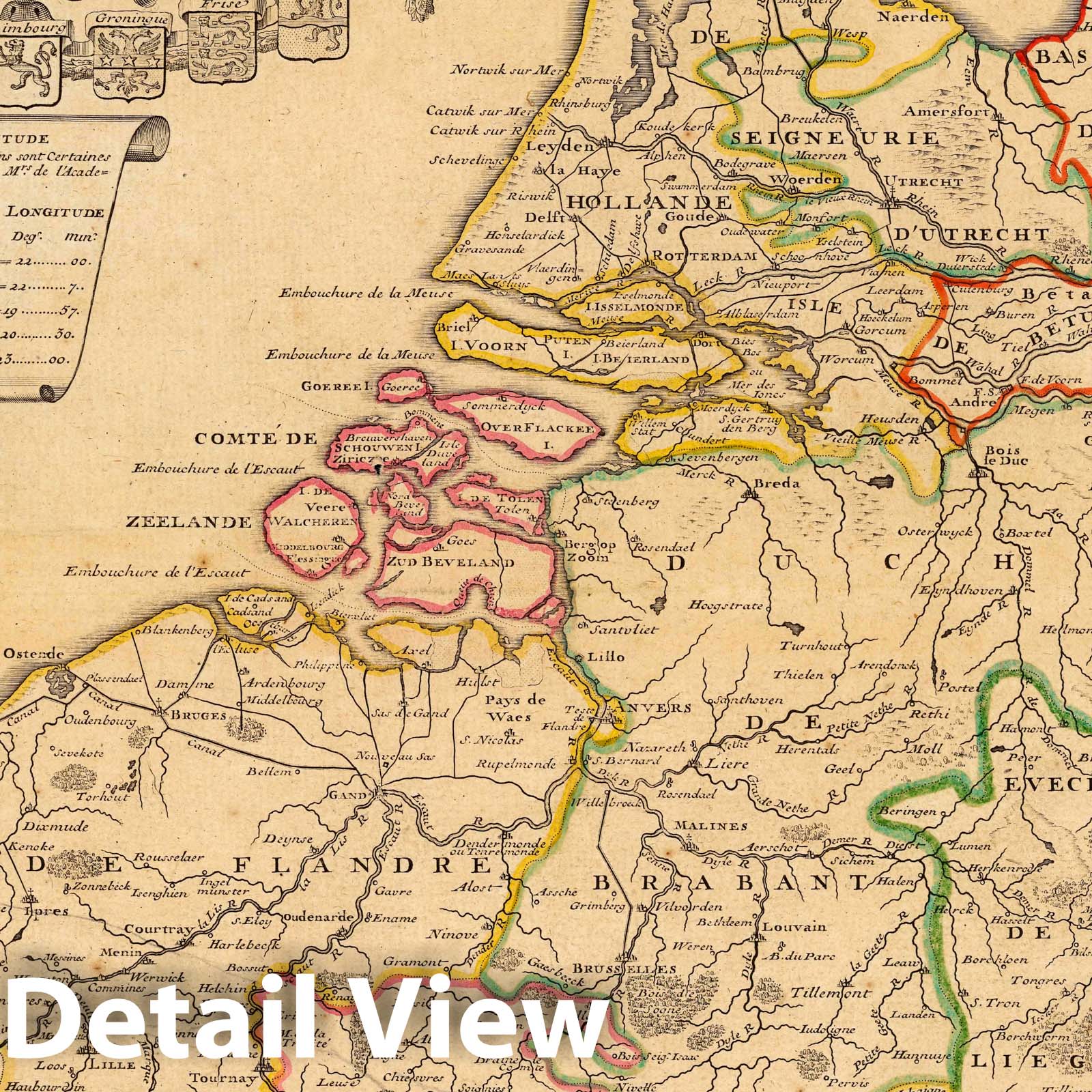 Flanders and Holland - River Map, 1710 - De Fer Atlas Reproduction