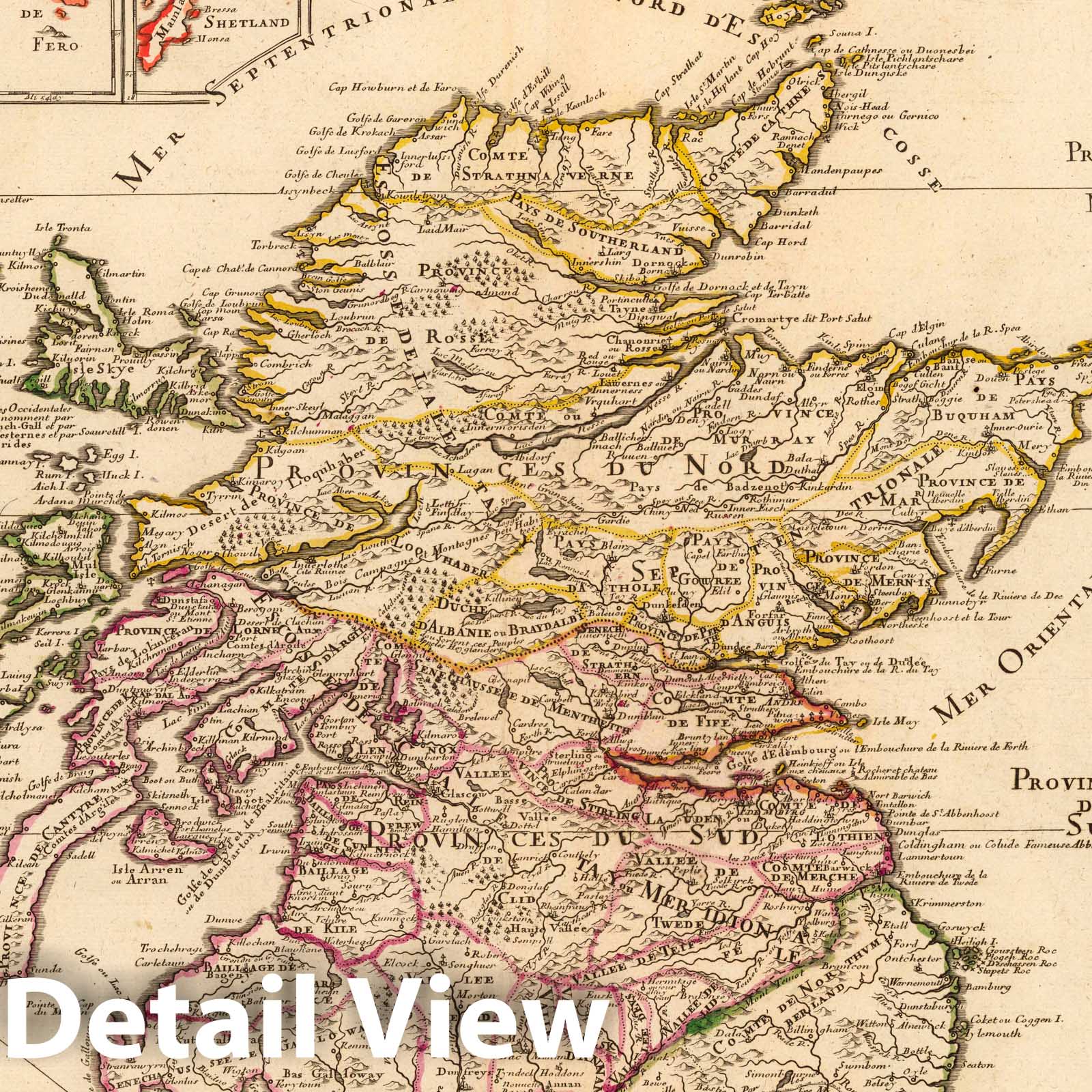 Scotland - River Map, 1705 - Historical Map Print