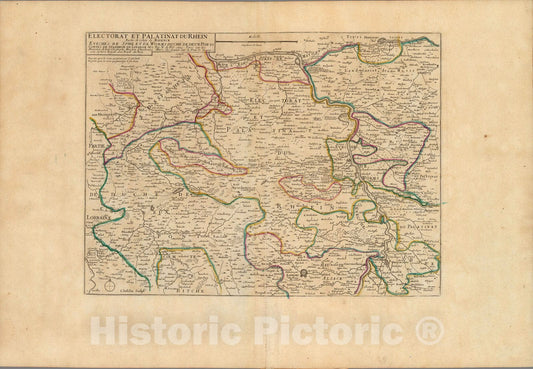 Historic Map : Germany,Electorat et Palatinat Du Rhein. 1705 , Vintage Wall Art