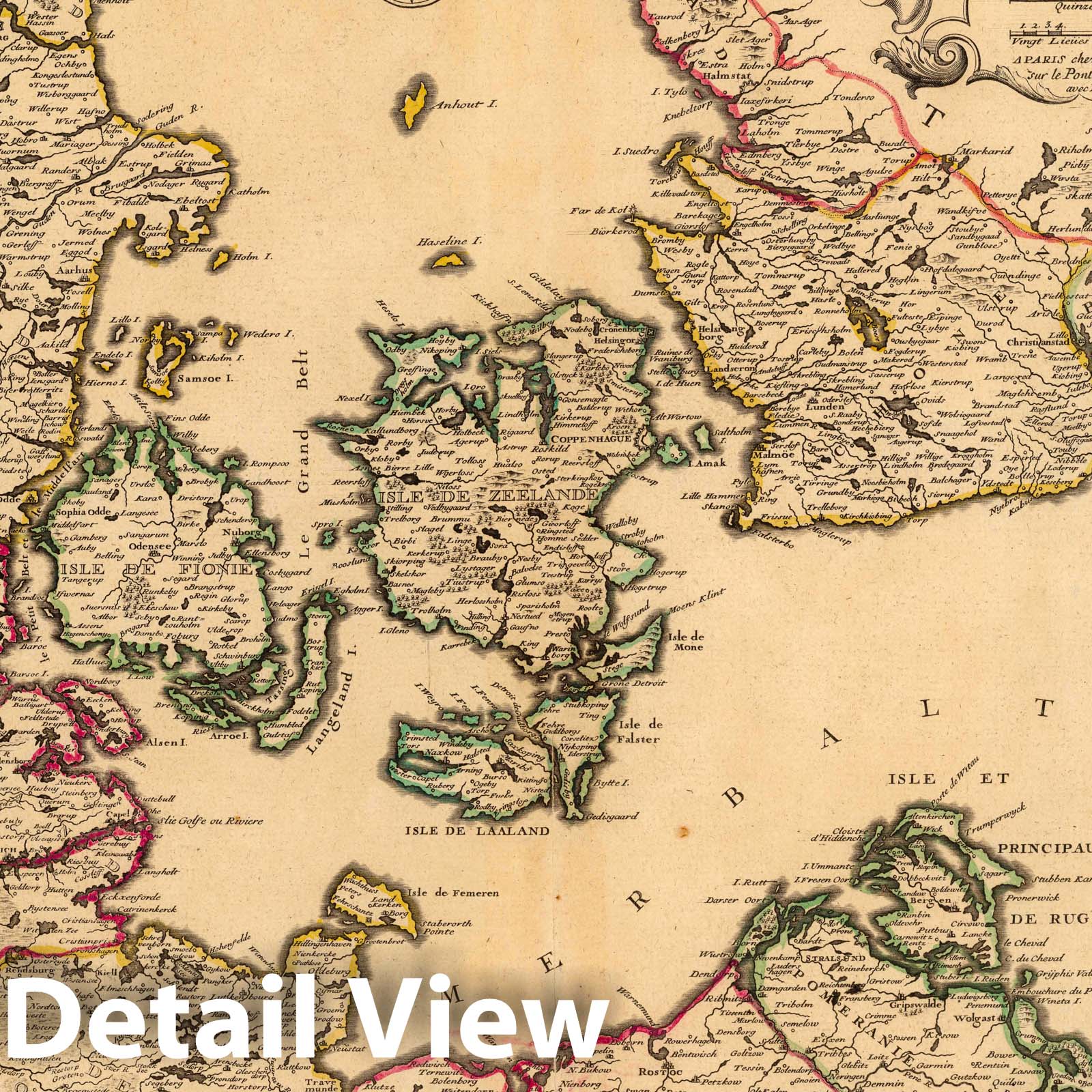 Kingdom of Denmark and Swedish Territories - River Map, 1724 - Historical Map Print