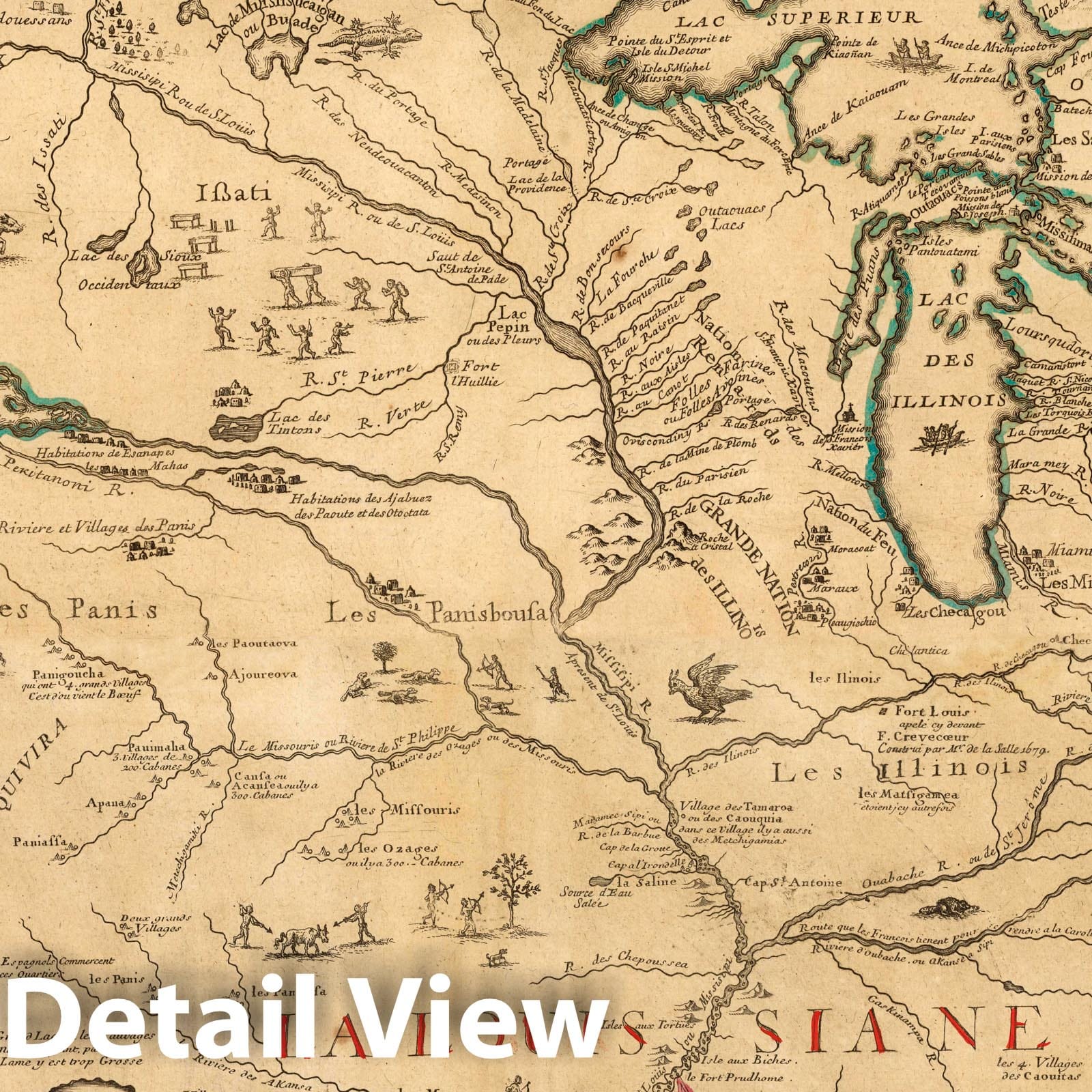 Mississippi River - Nautical Chart, 1718 - Historical Map Print