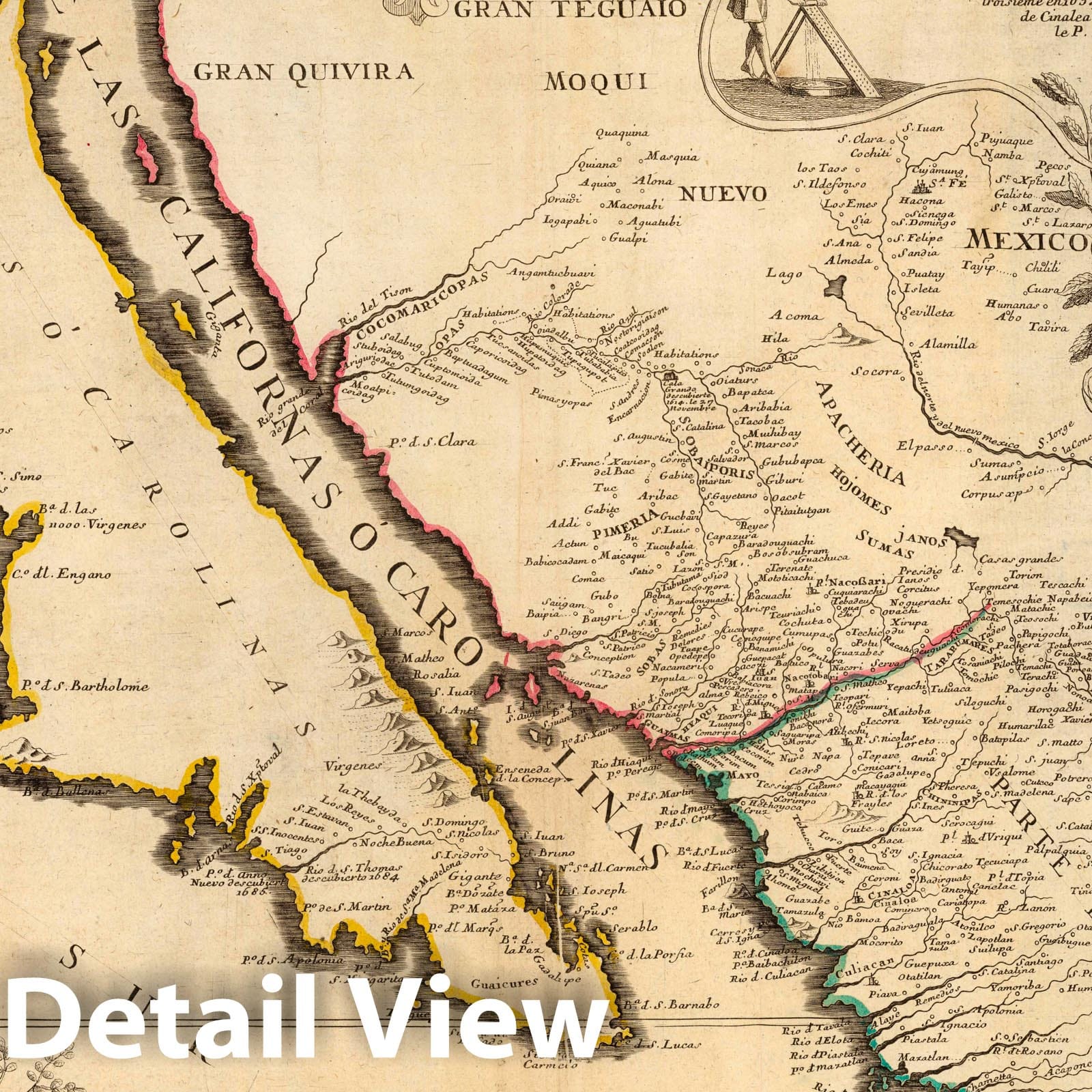 California - River Map, 1720 - Historical Map Print