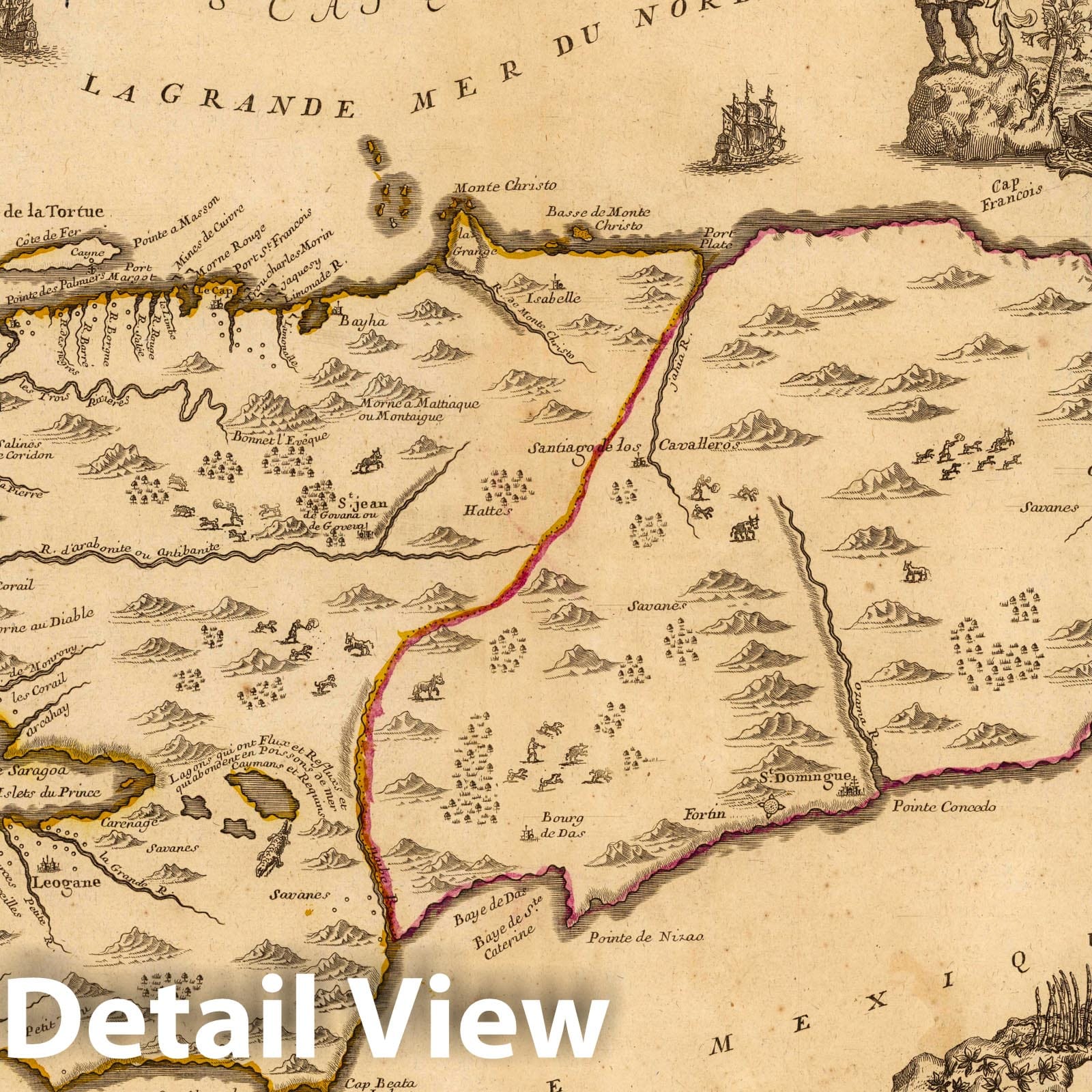Hispaniola (Saint Domingue) - River Map, 1723 - Historical Map Print