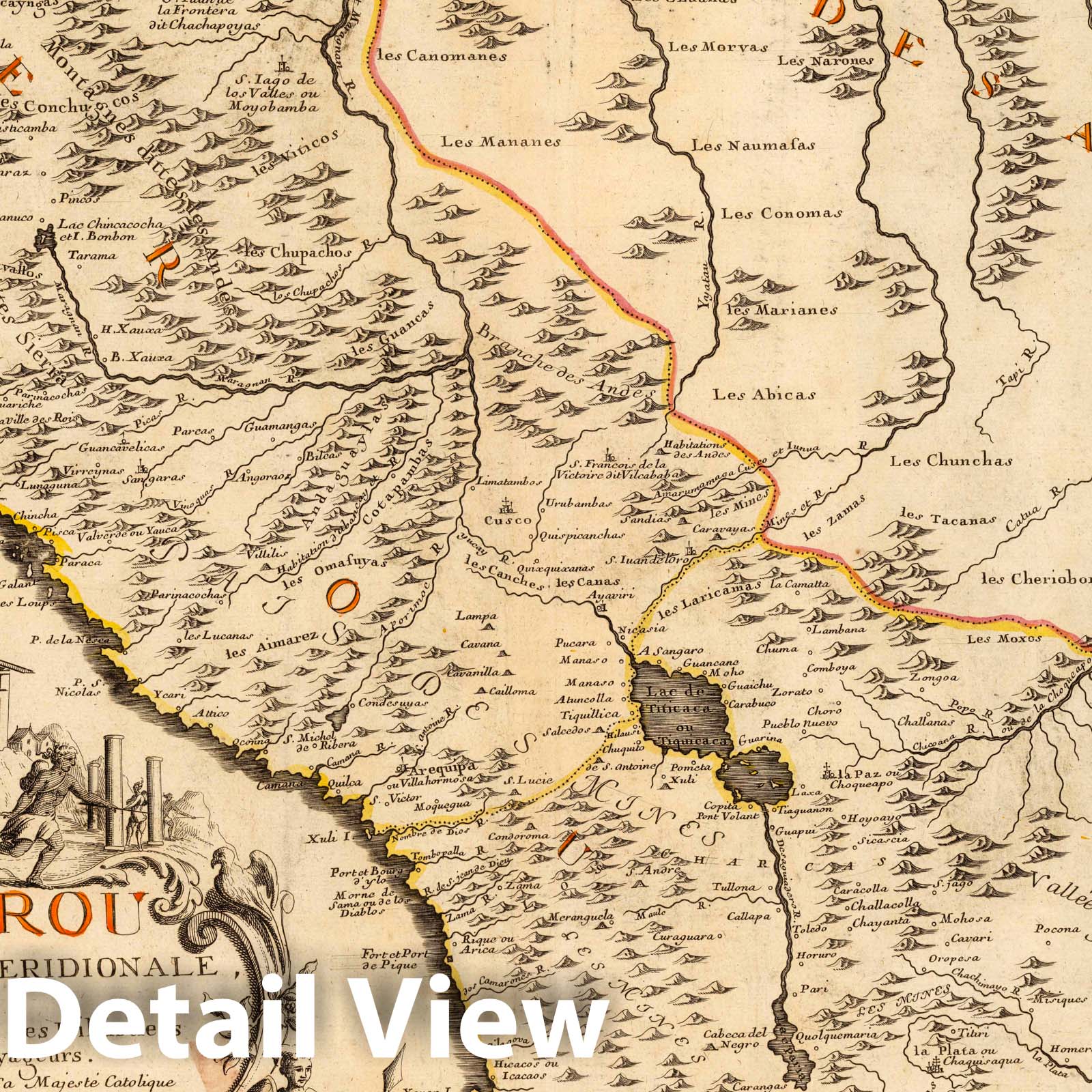 Peru and South America - River Map, 1719 - Historical Map Print