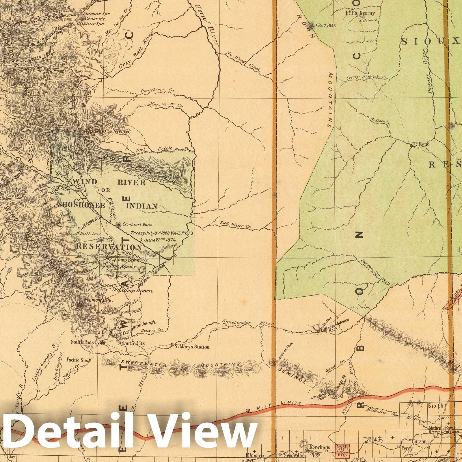 Historic Map : Territory of Wyoming 1876 - Vintage Wall Art