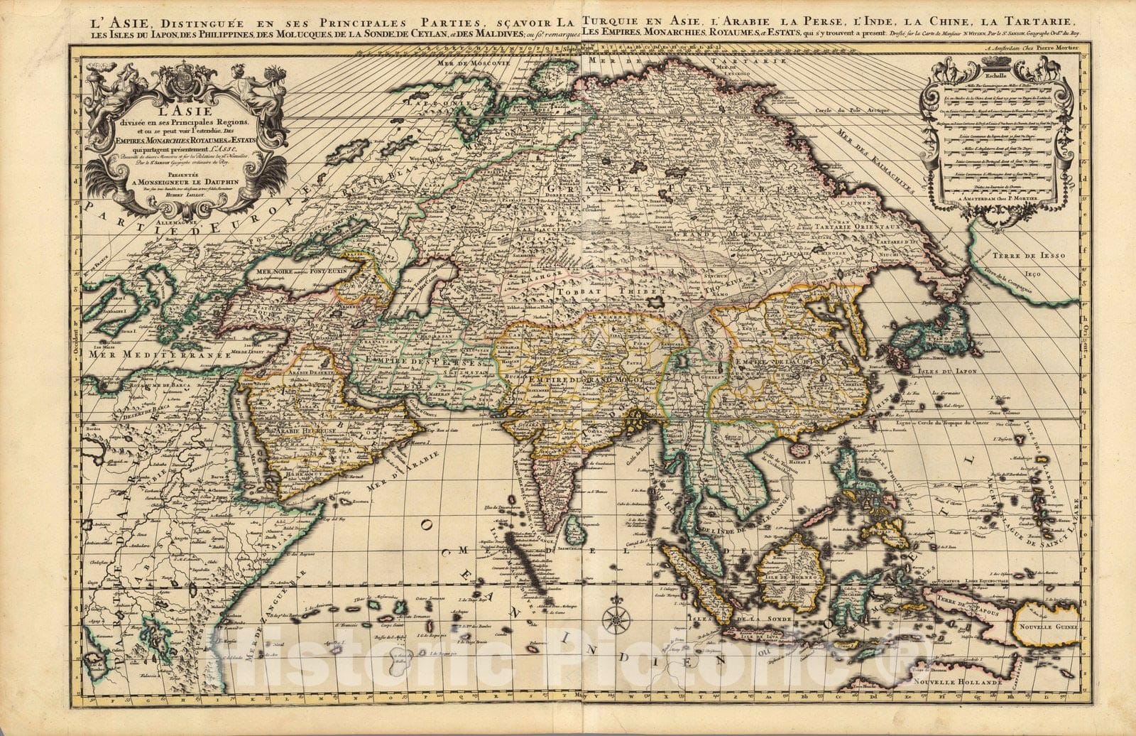 Historic Map : World Atlas Map, L'Asie. 1708 - Vintage Wall Art
