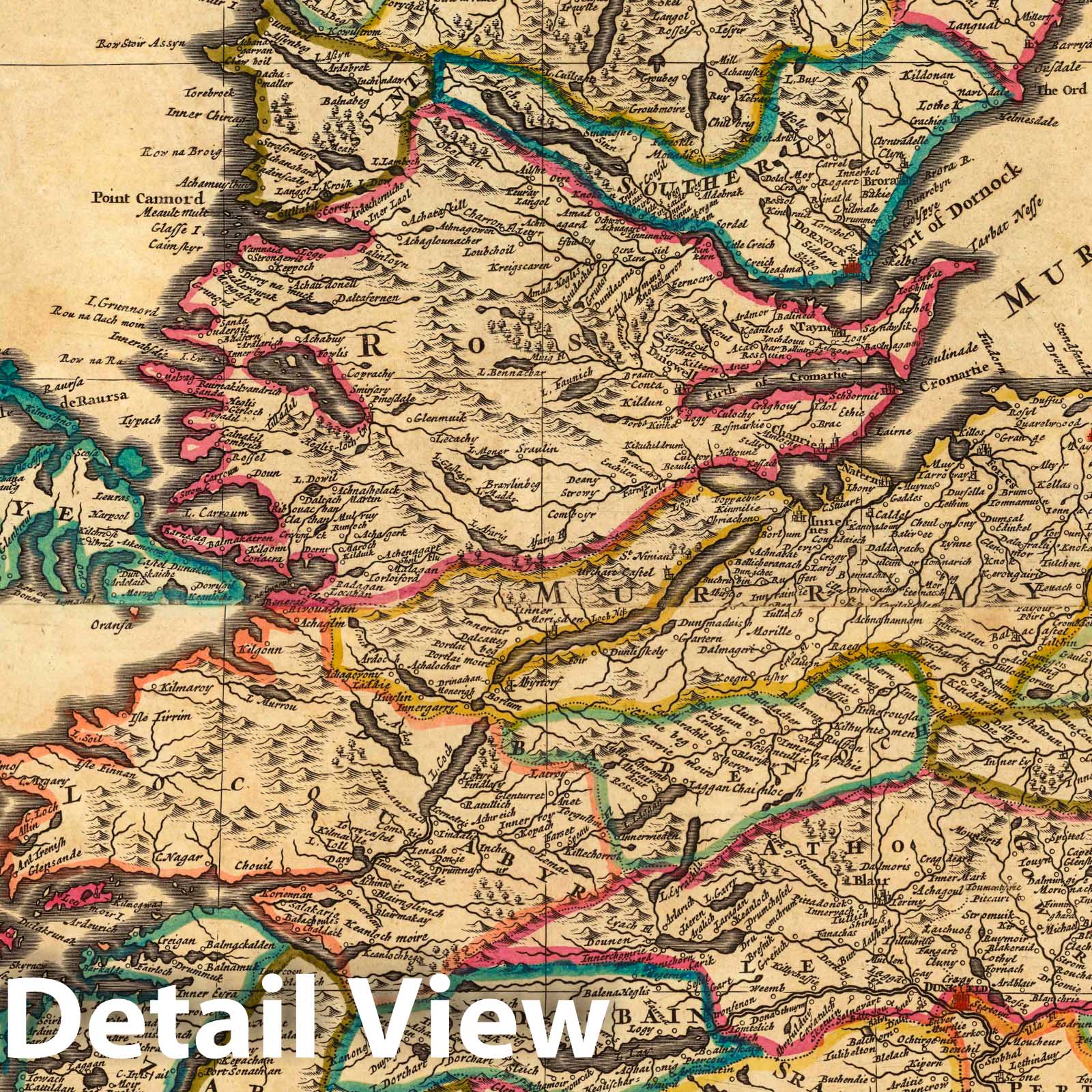 Scotland, 1708 - Historical Map Print from Atlas Nouveau