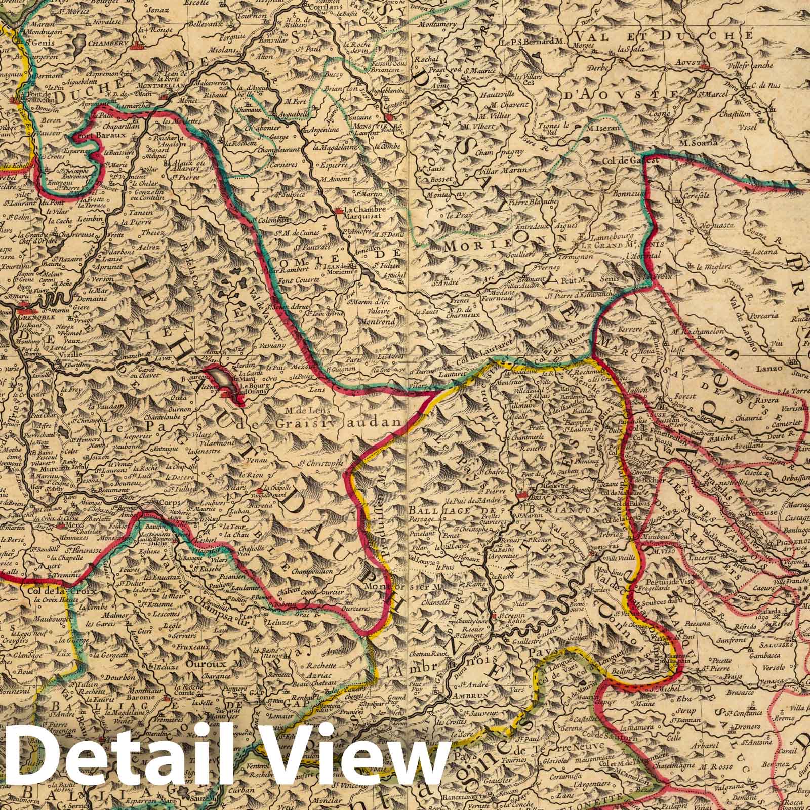 Dauphine, France 1708 Historical Map Print