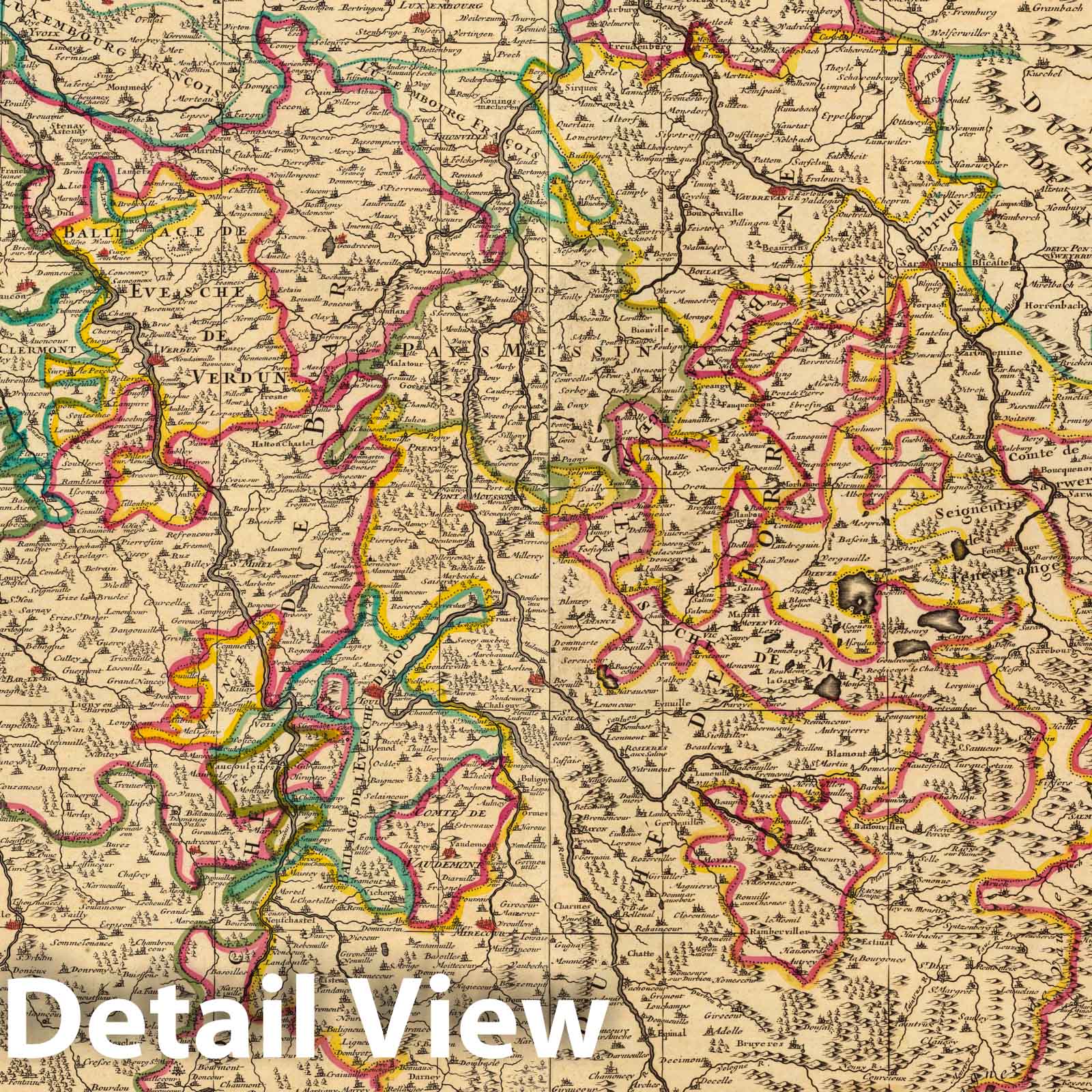 Lorraine, France 1708 Historical Map Print