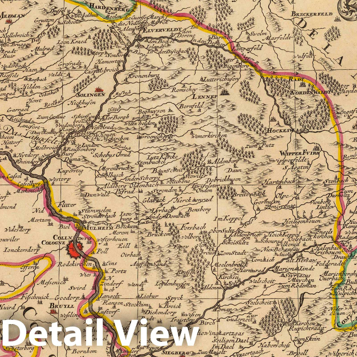 Duchy of Berg, Germany, 1708 - Historical Map Print