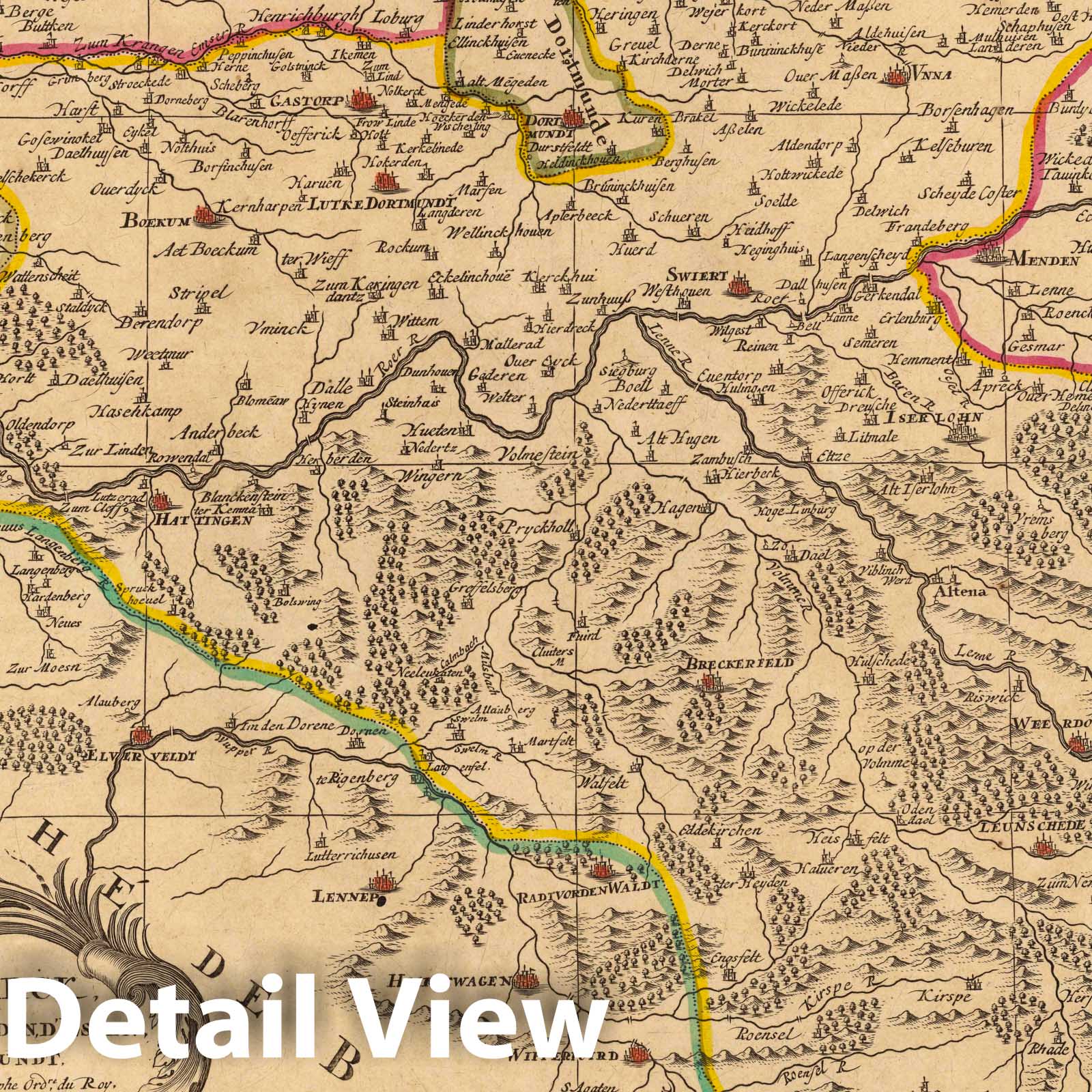 County of Mark, Germany 1708 - Historical Map Print