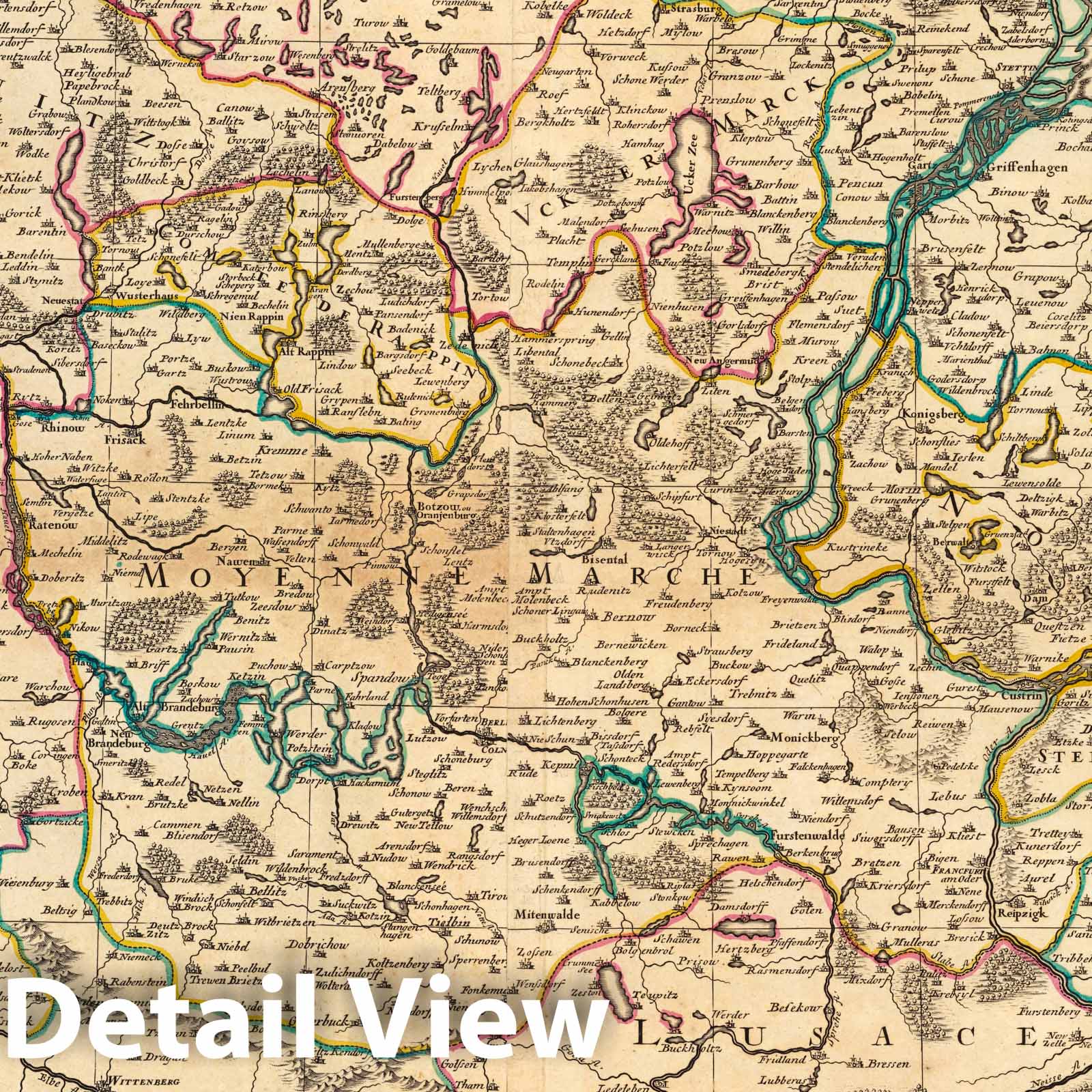 Brandenburg, Germany 1708 Historical Map Print