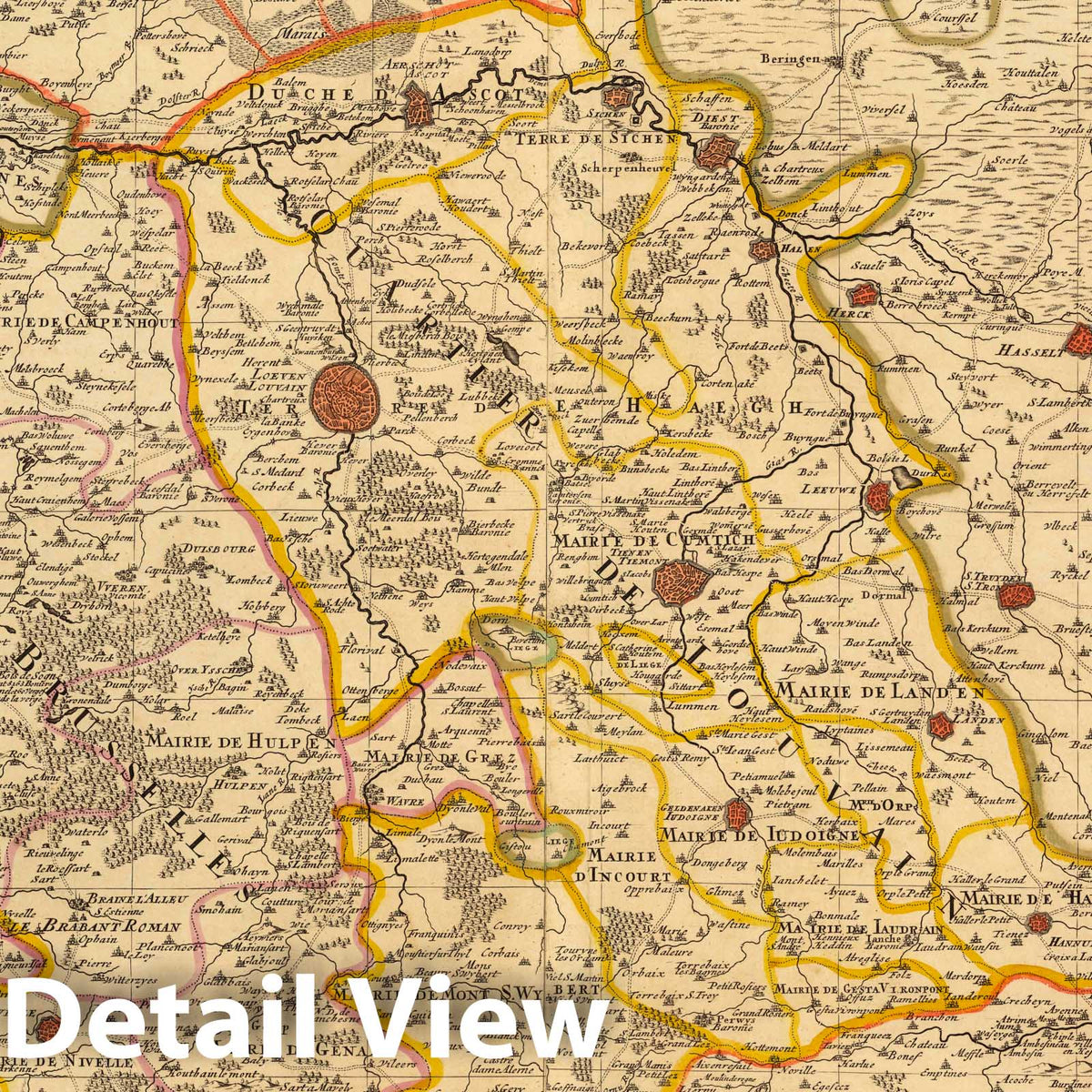 Southern Brabant, 1708 - Historical Map Print