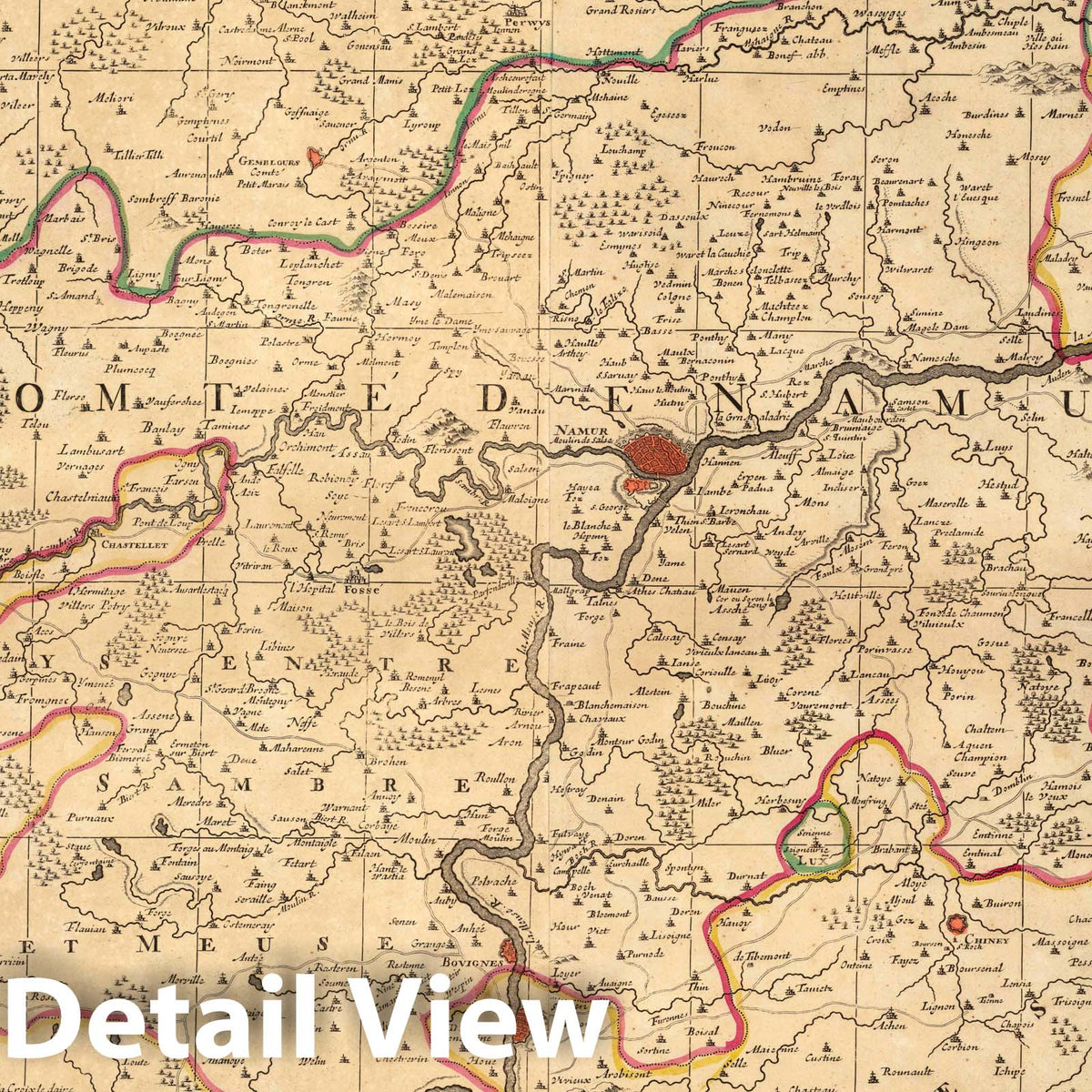 Comte de Namur, 1708 - Historical Map Print from Atlas Nouveau