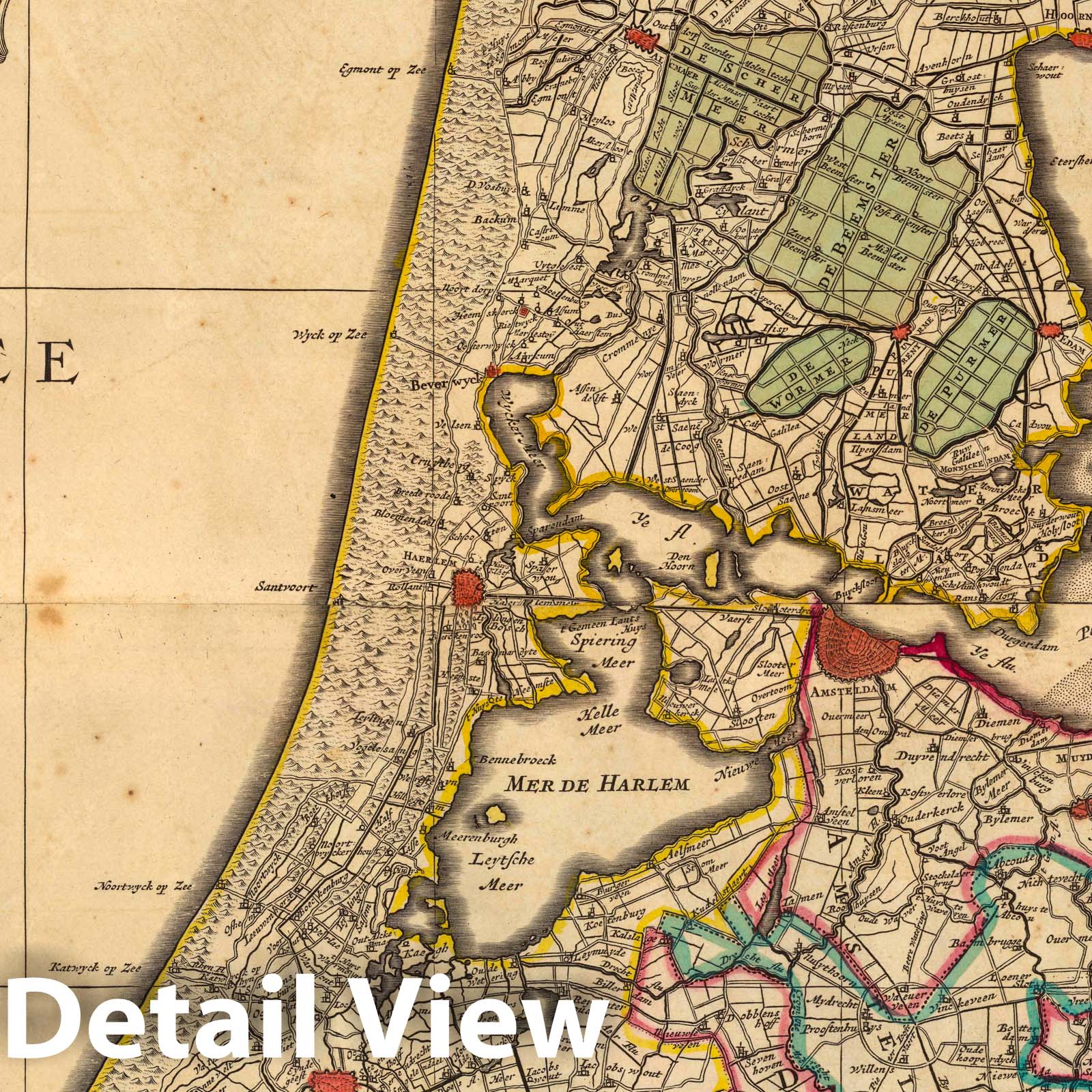 Holland, Netherlands 1708 Historical Map Print