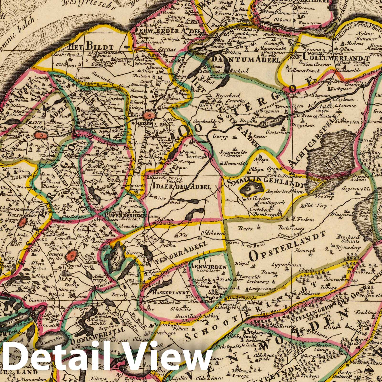 West Frisia, Netherlands 1708 Historical Map Print