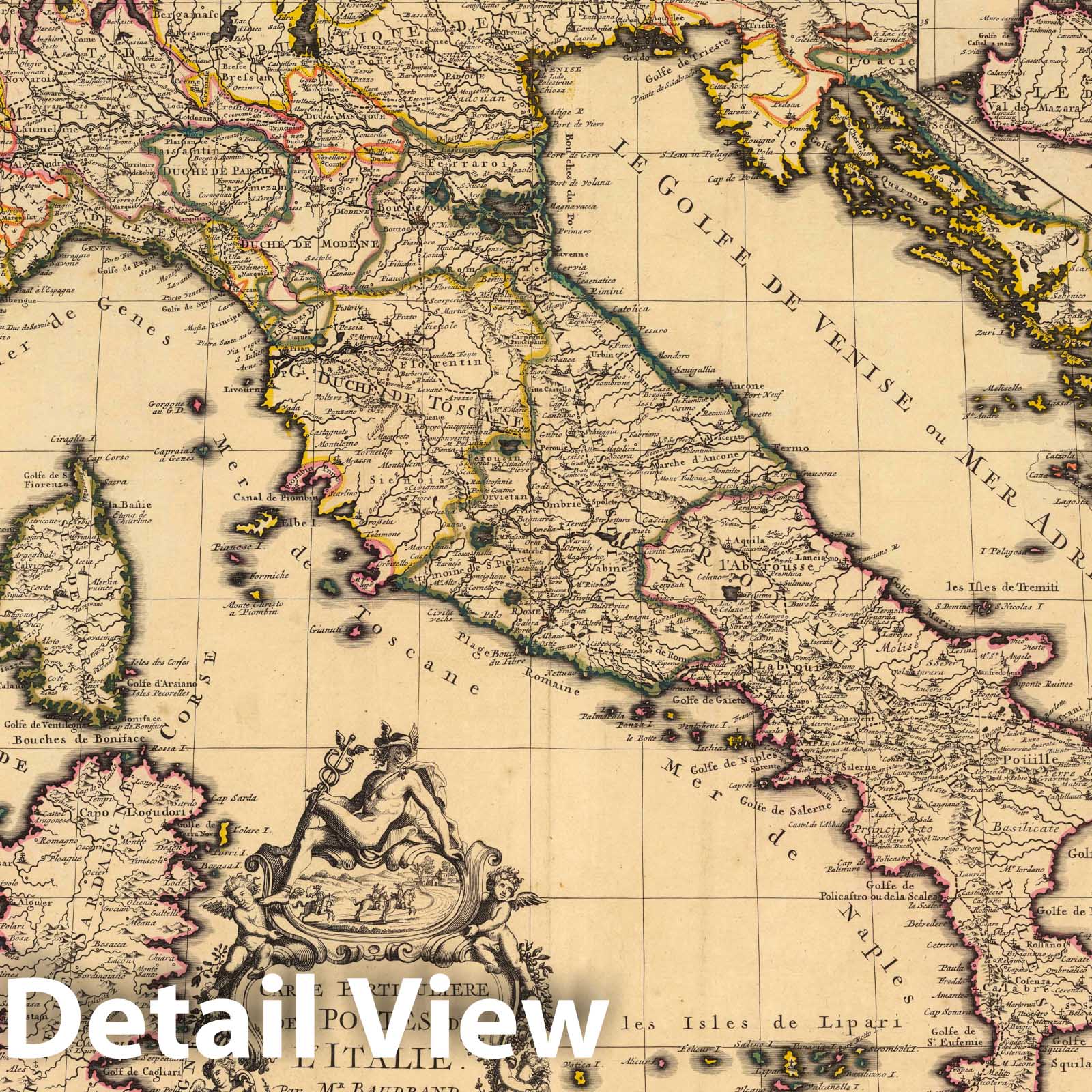 Italy, 1708 - Historical Map Print from Atlas Nouveau