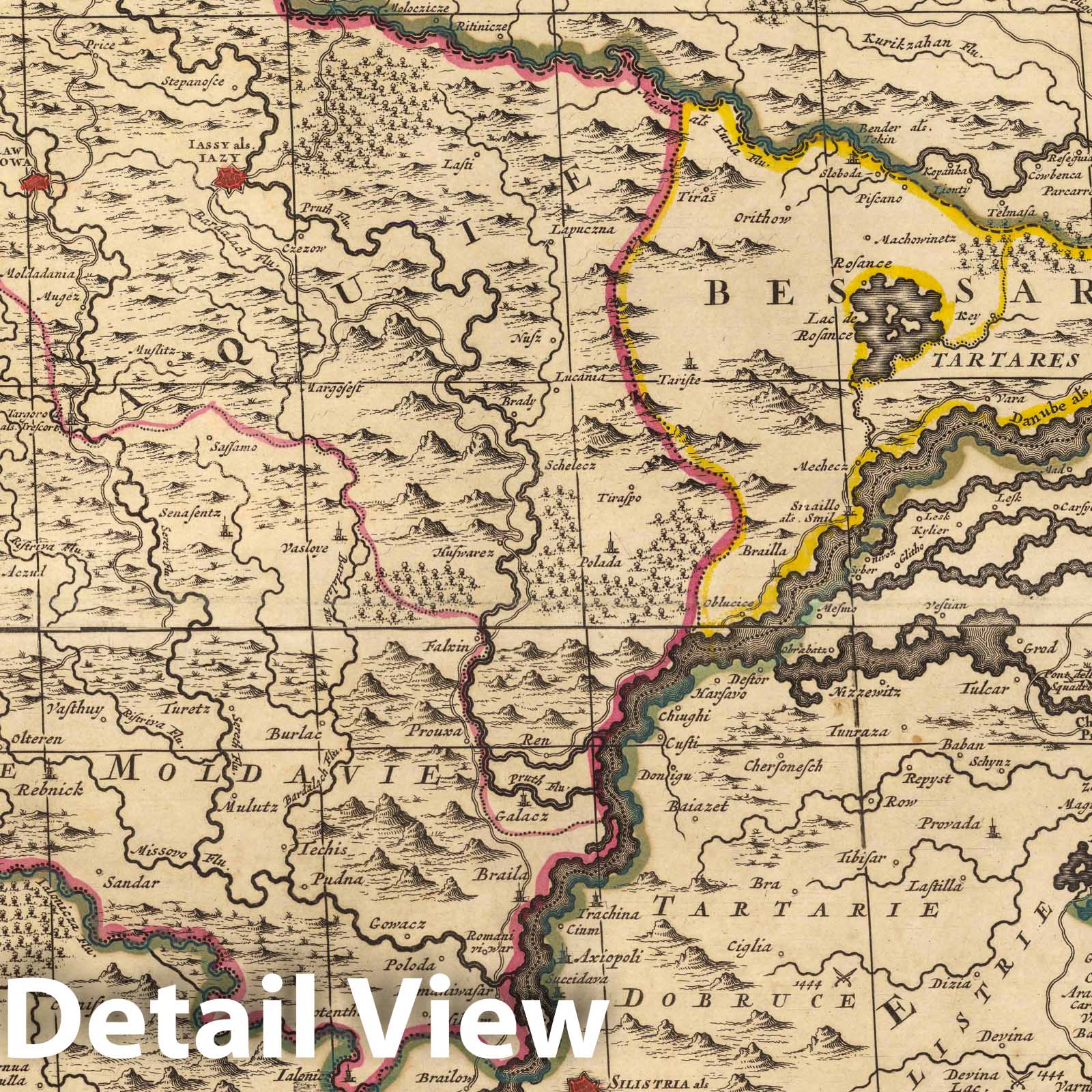 Hungary - Military Map, 1708 - Historical Map Print