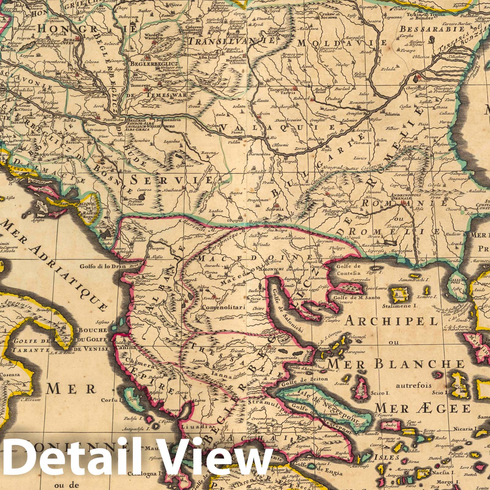 Ottoman Empire in Europe, 1708 - Historical Map Print