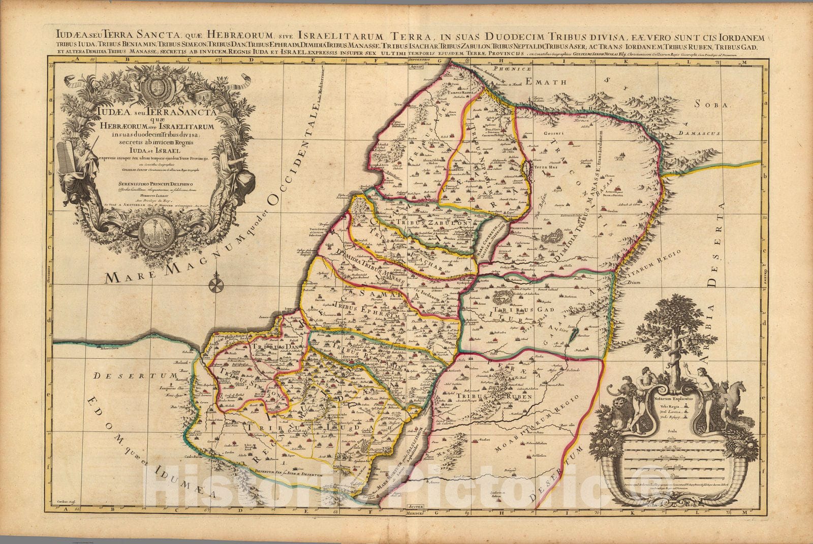 Historic Map : Palestine, Holy LandJudea seu Terra Sancta. 1708 , Vintage Wall Art