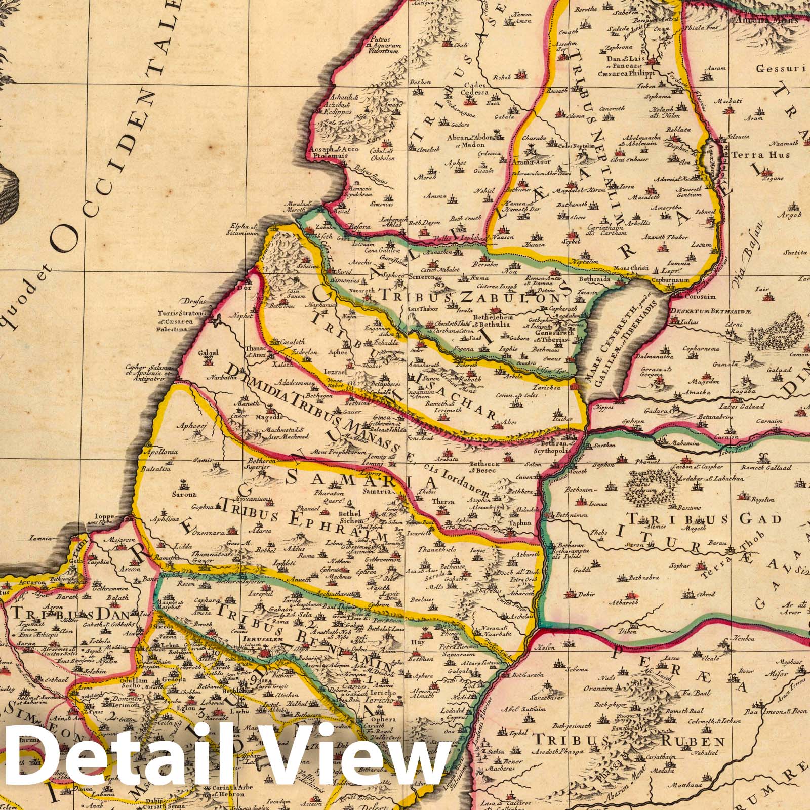 Holy Land, 1708 - Historical Map Print