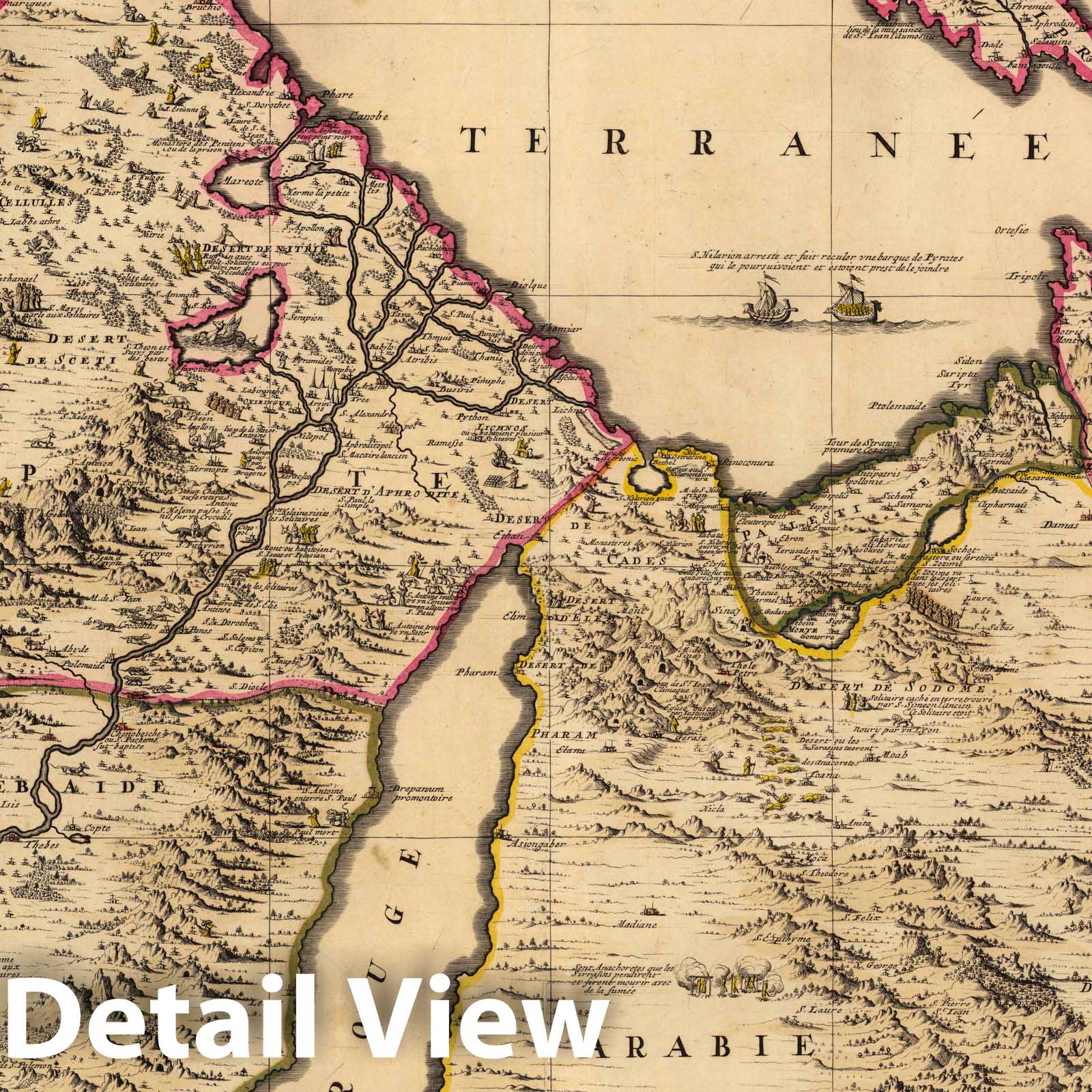 Deserts of Egypt, 1708 - Historical Map Print
