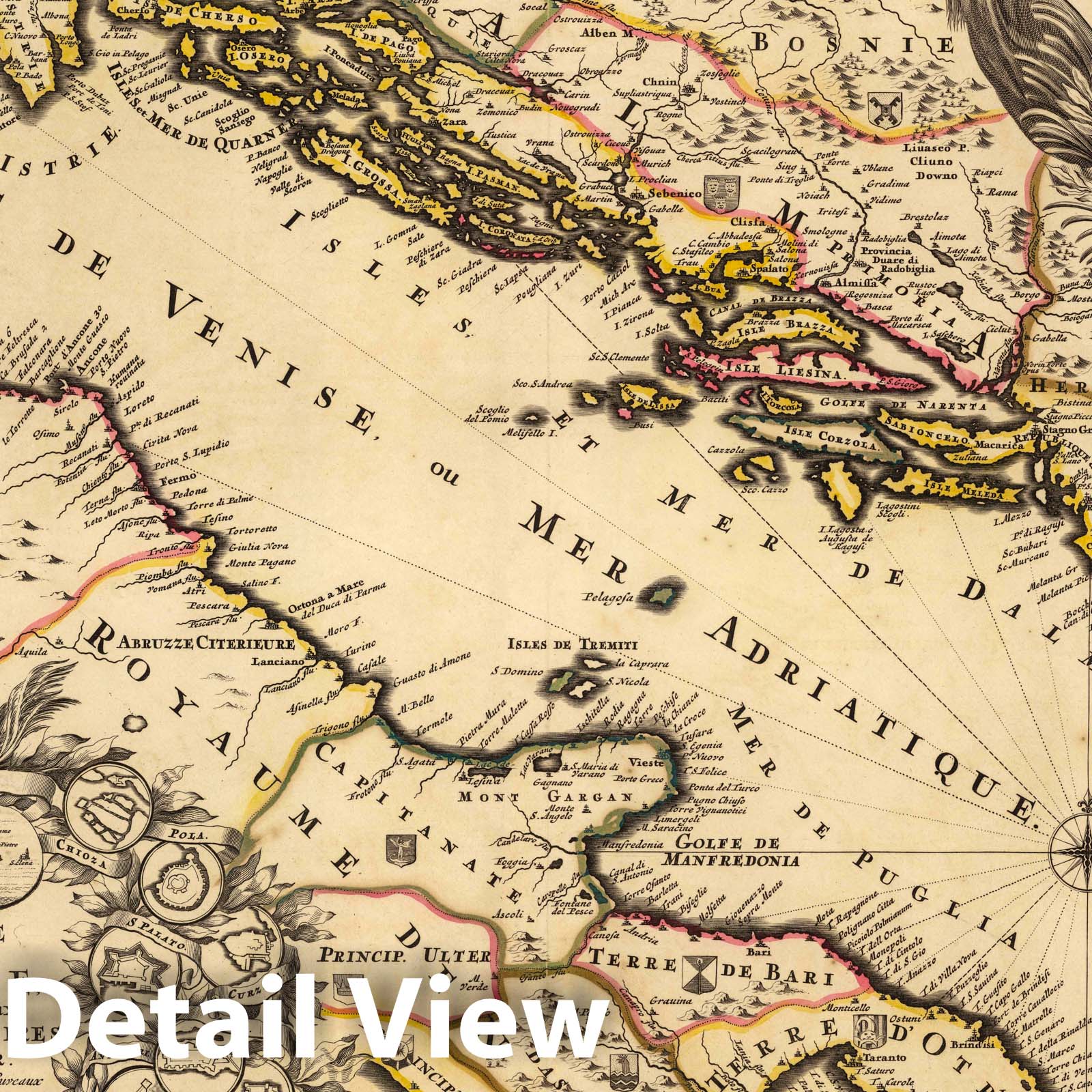 Gulf of Venice, 1708 - Historical Nautical Map Print