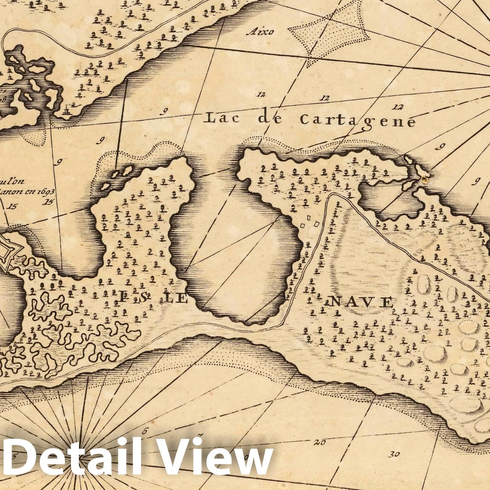 Cartagena, Colombia 1708 Historical Map Print