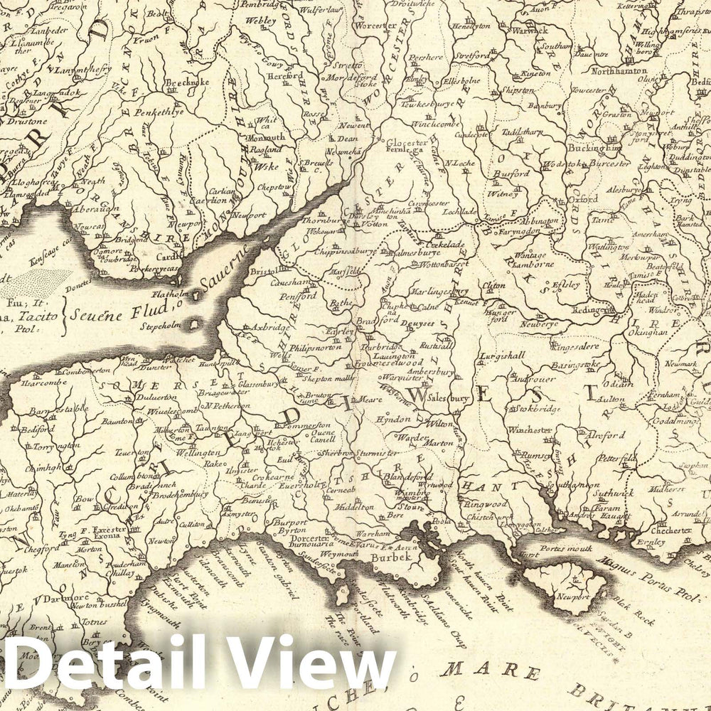 Historic Map : England,Parte meridionale del Regno D'Inghilterra 1697 , Vintage Wall Art