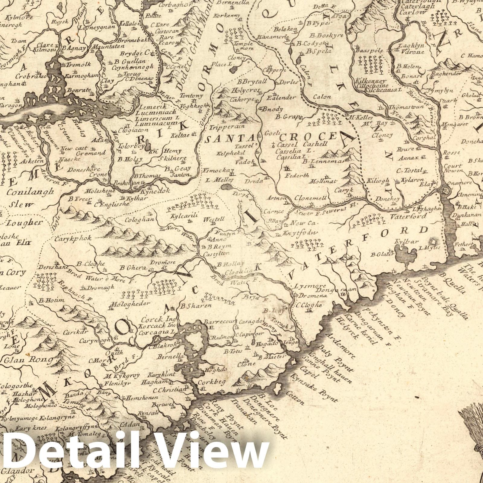 Southern Ireland - Survey Map, 1697 - Coronelli Isolario Atlante Veneto