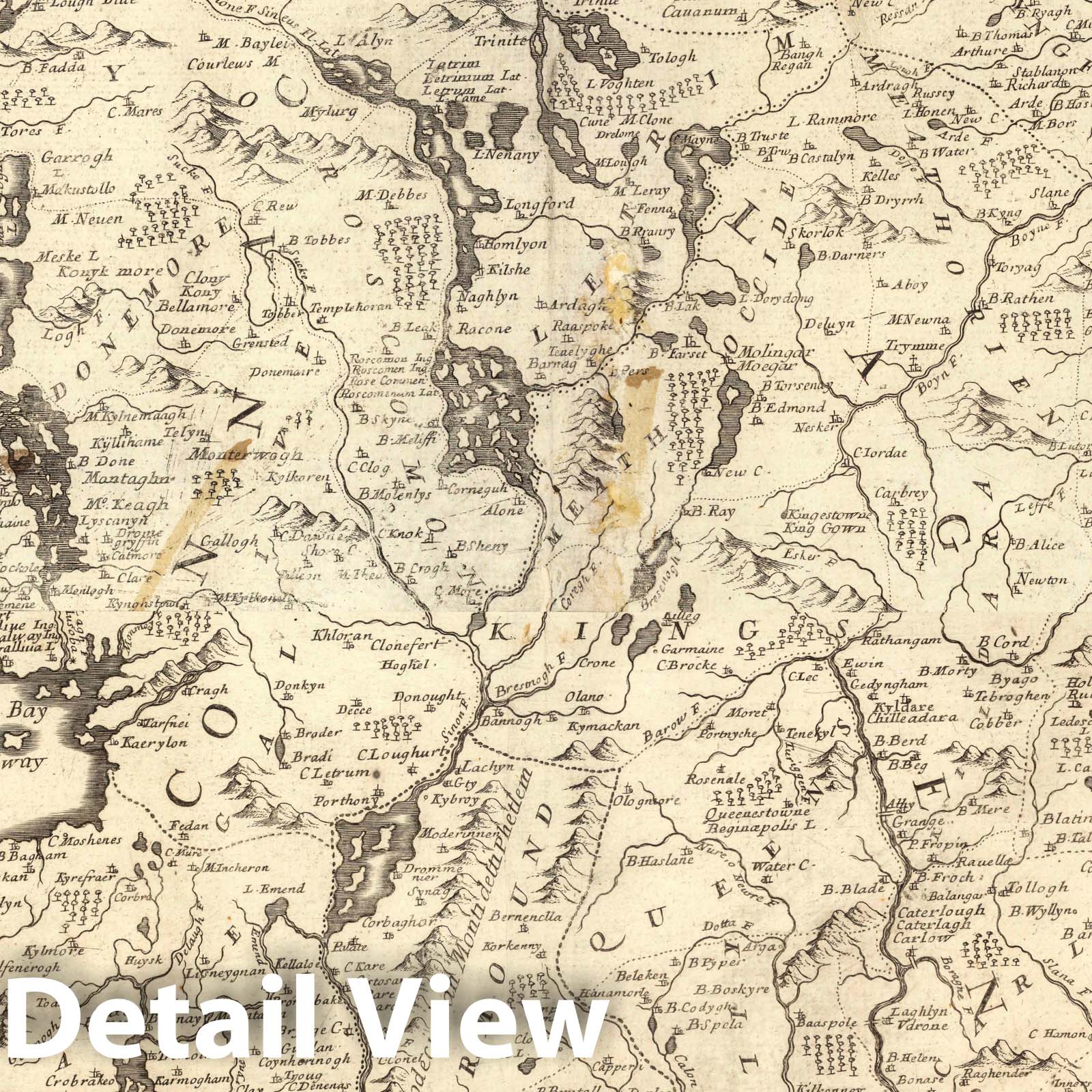 Northern Ireland - Survey Map, 1697 - Historical Map Print