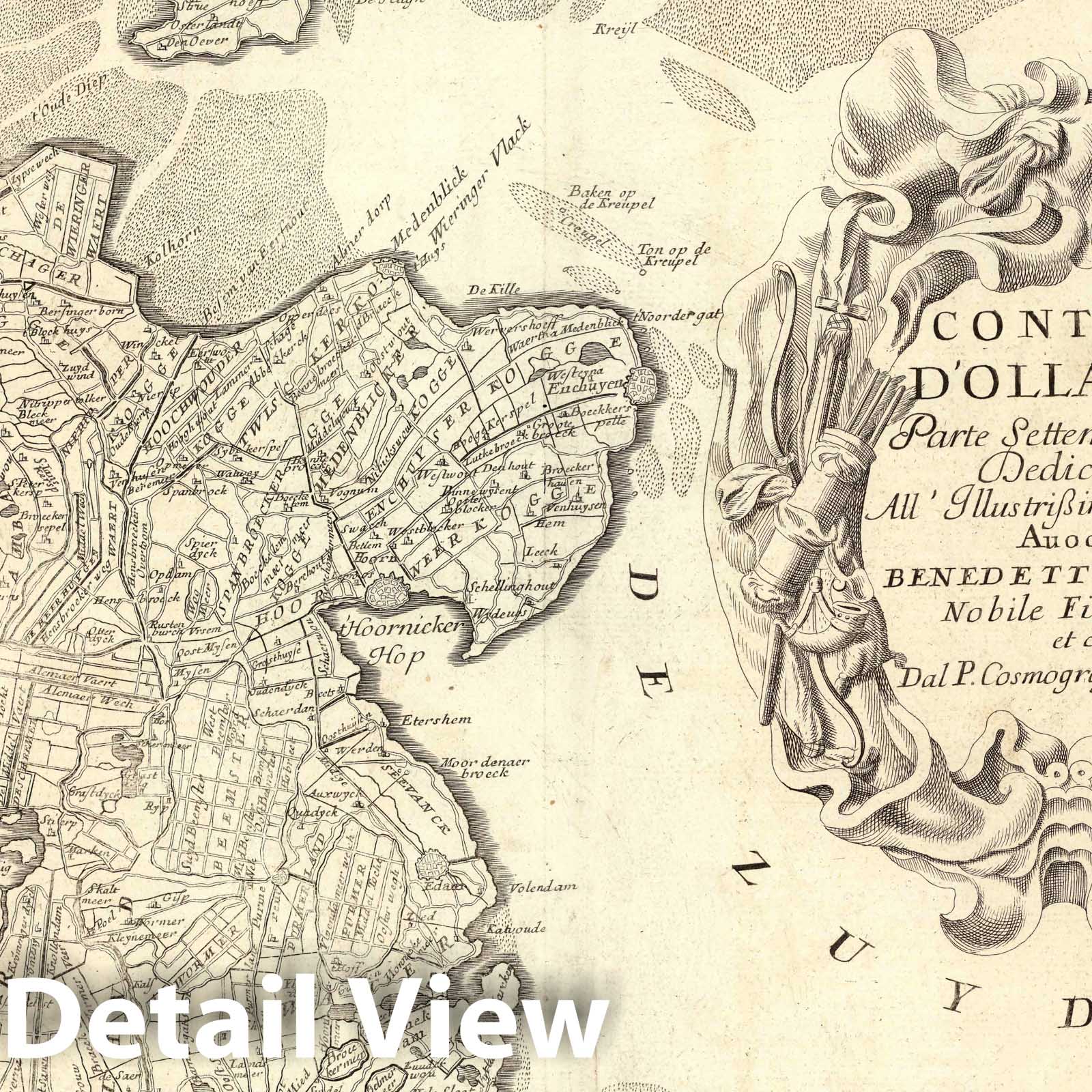 Northern Netherlands - Road Map, 1697 - Coronelli Isolario Atlas Plate