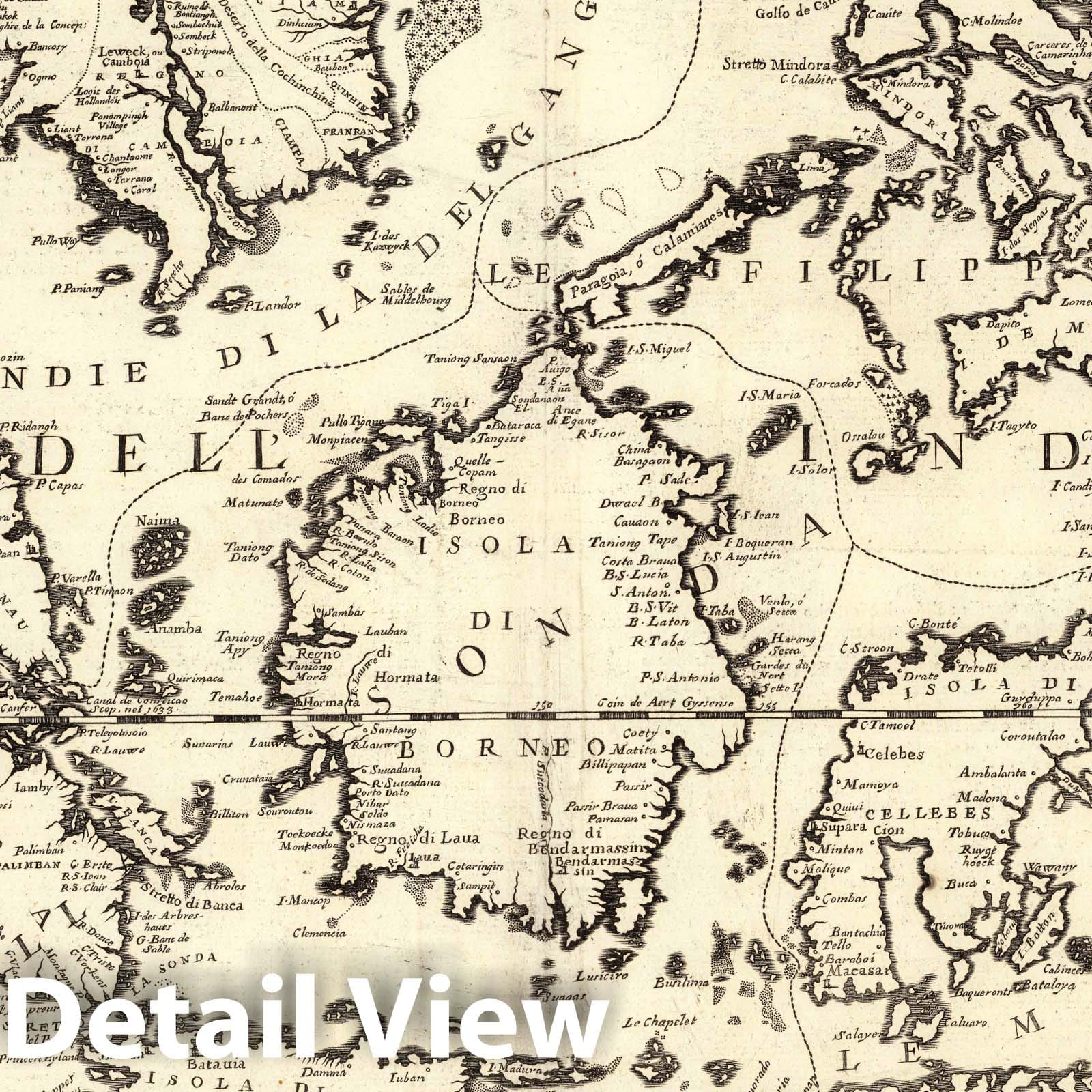 Indian Islands: Philippines, Moluccas, and Sunda Islands - 1697 Historical Map Print