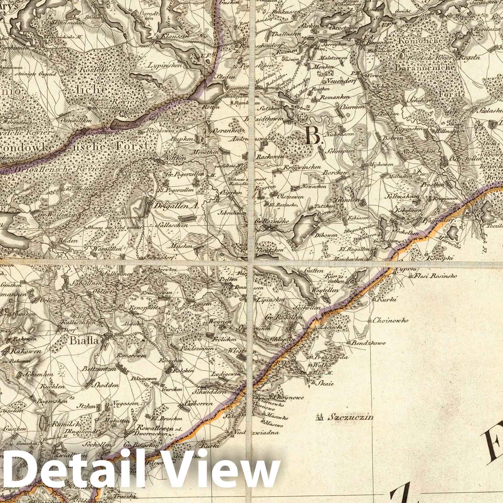 East Prussia Road Map, 1804 - Historical Map Print