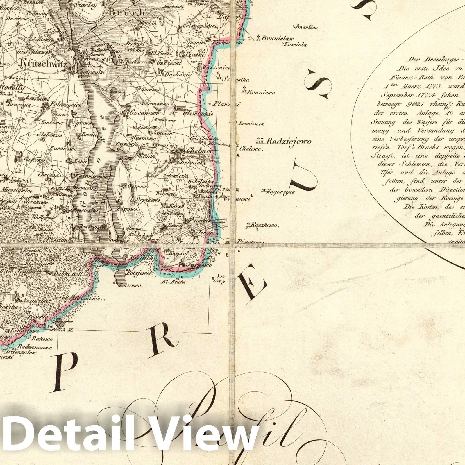 East Prussia, West Prussia & Lithuania Road Map, 1803 - Historical Map Print